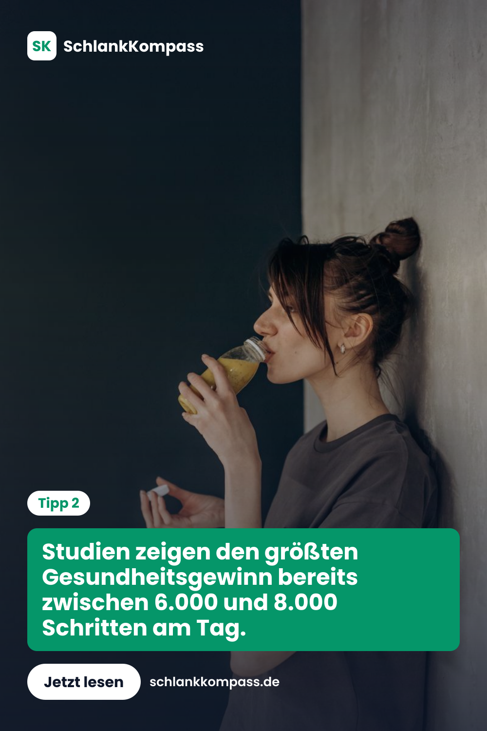 Studien zeigen den größten Gesundheitsgewinn bereits zwischen 6.000 und 8.000 Schritten am Tag.