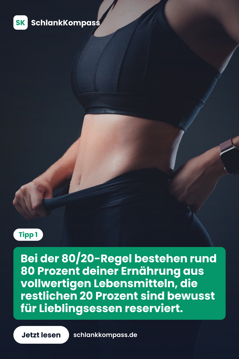 Bei der 80/20-Regel bestehen rund 80 Prozent deiner Ernährung aus vollwertigen Lebensmitteln, die restlichen 20 Prozent sind bewusst für Lieblingsessen reserviert.