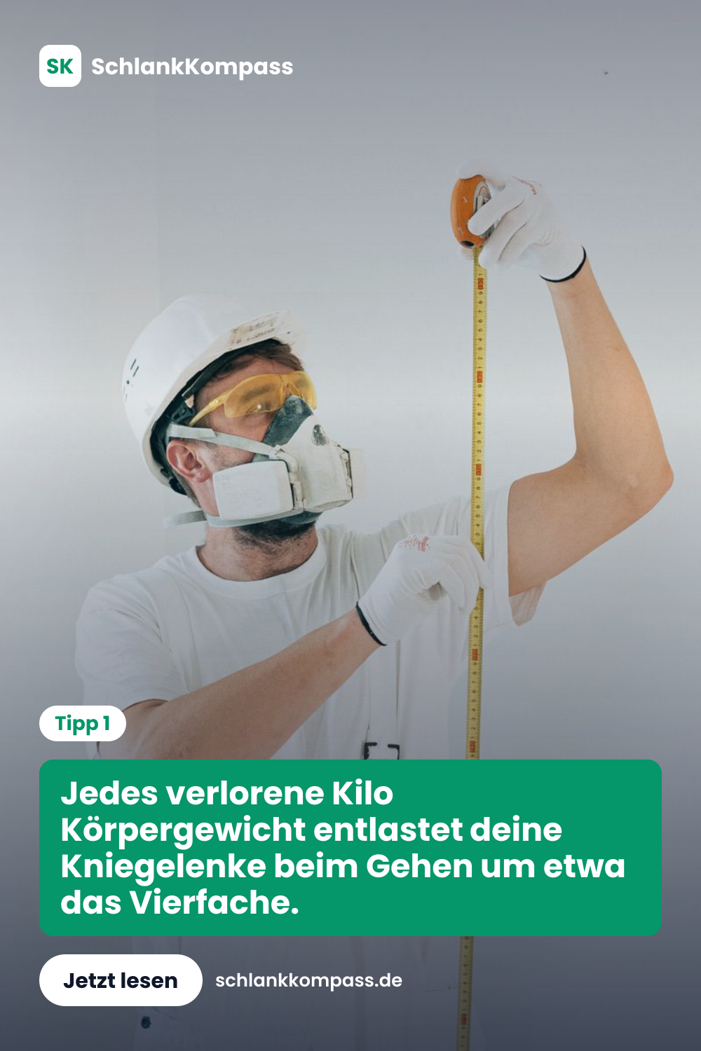 Jedes verlorene Kilo Körpergewicht entlastet deine Kniegelenke beim Gehen um etwa das Vierfache.