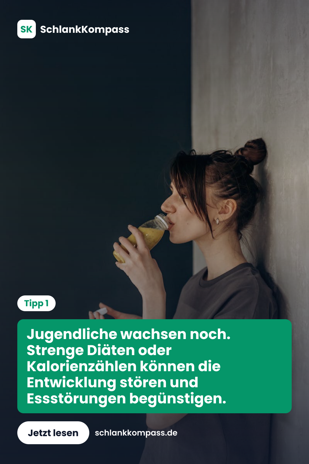 Jugendliche wachsen noch. Strenge Diäten oder Kalorienzählen können die Entwicklung stören und Essstörungen begünstigen.
