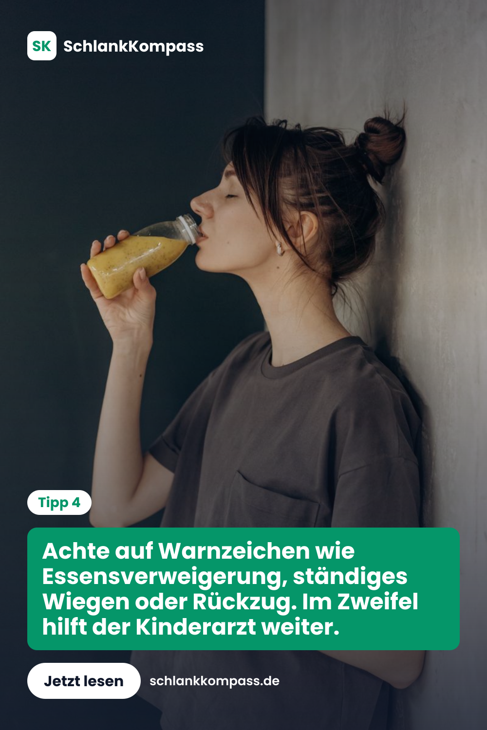 Achte auf Warnzeichen wie Essensverweigerung, ständiges Wiegen oder Rückzug. Im Zweifel hilft der Kinderarzt weiter.