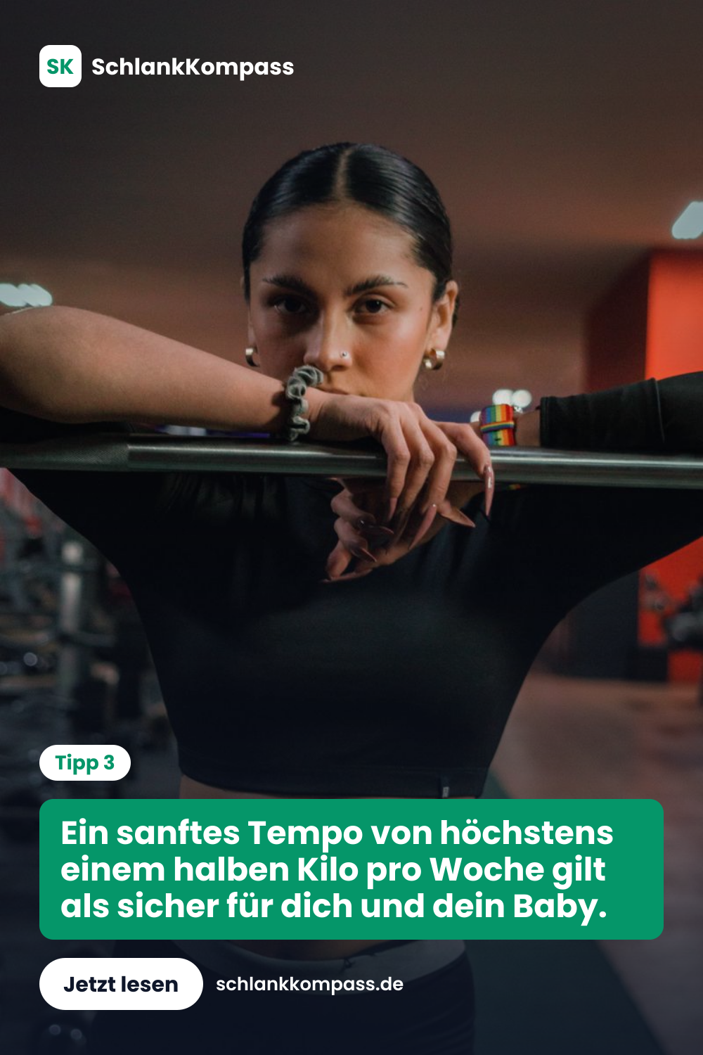 Ein sanftes Tempo von höchstens einem halben Kilo pro Woche gilt als sicher für dich und dein Baby.