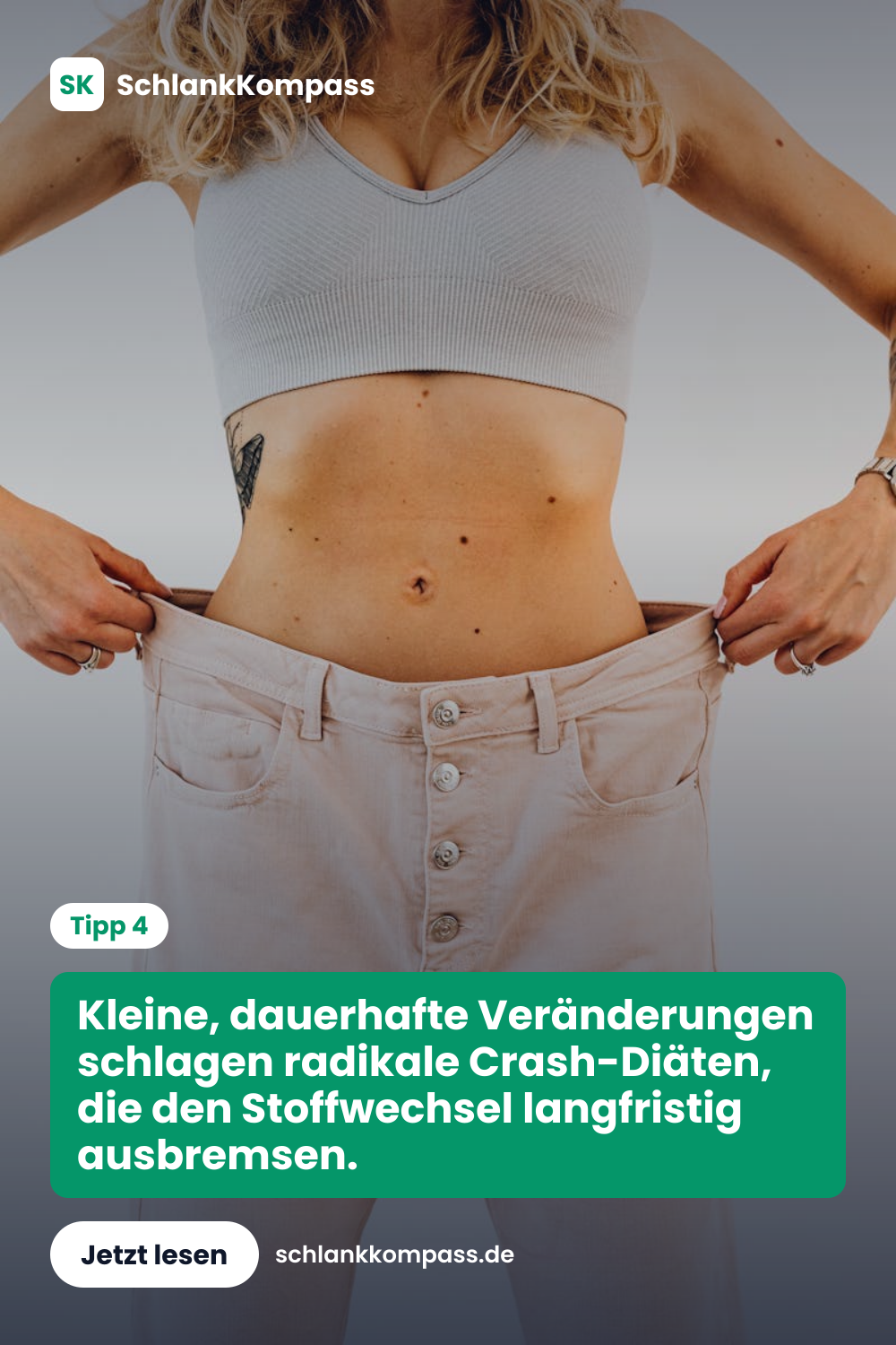 Kleine, dauerhafte Veränderungen schlagen radikale Crash-Diäten, die den Stoffwechsel langfristig ausbremsen.
