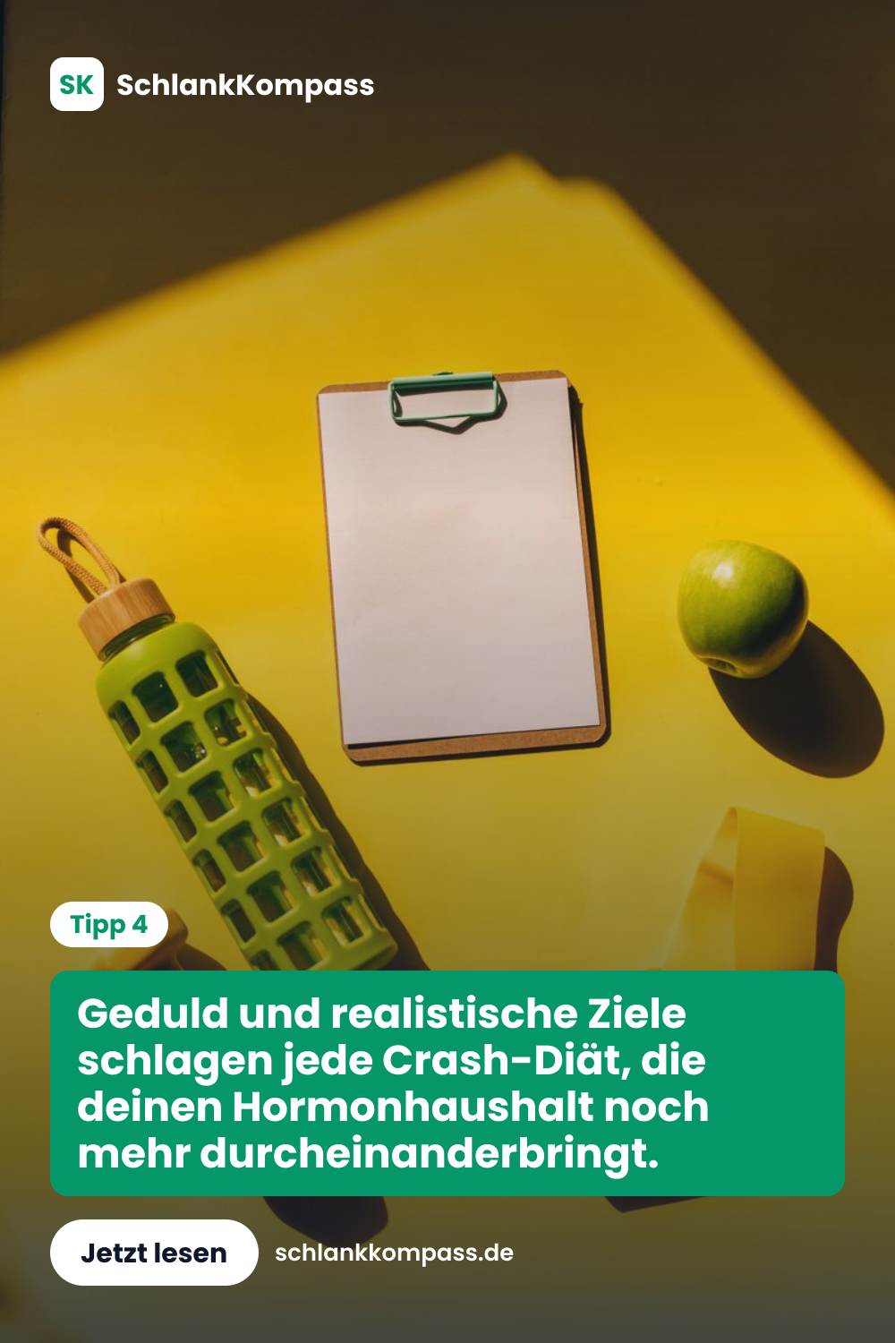 Geduld und realistische Ziele schlagen jede Crash-Diät, die deinen Hormonhaushalt noch mehr durcheinanderbringt.