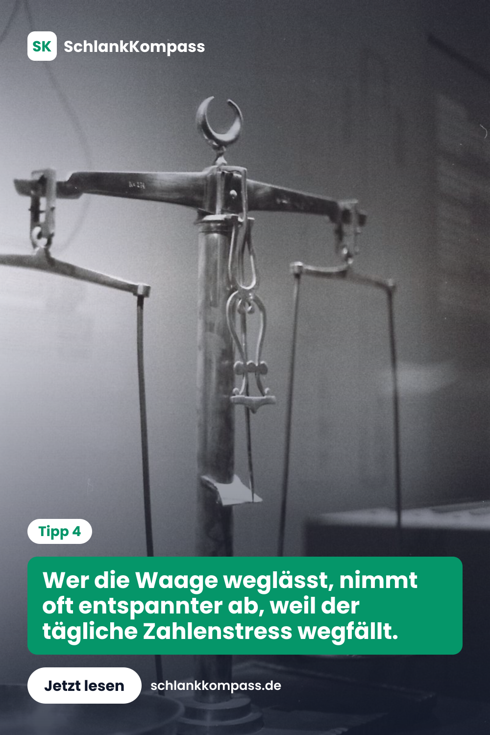 Wer die Waage weglässt, nimmt oft entspannter ab, weil der tägliche Zahlenstress wegfällt.