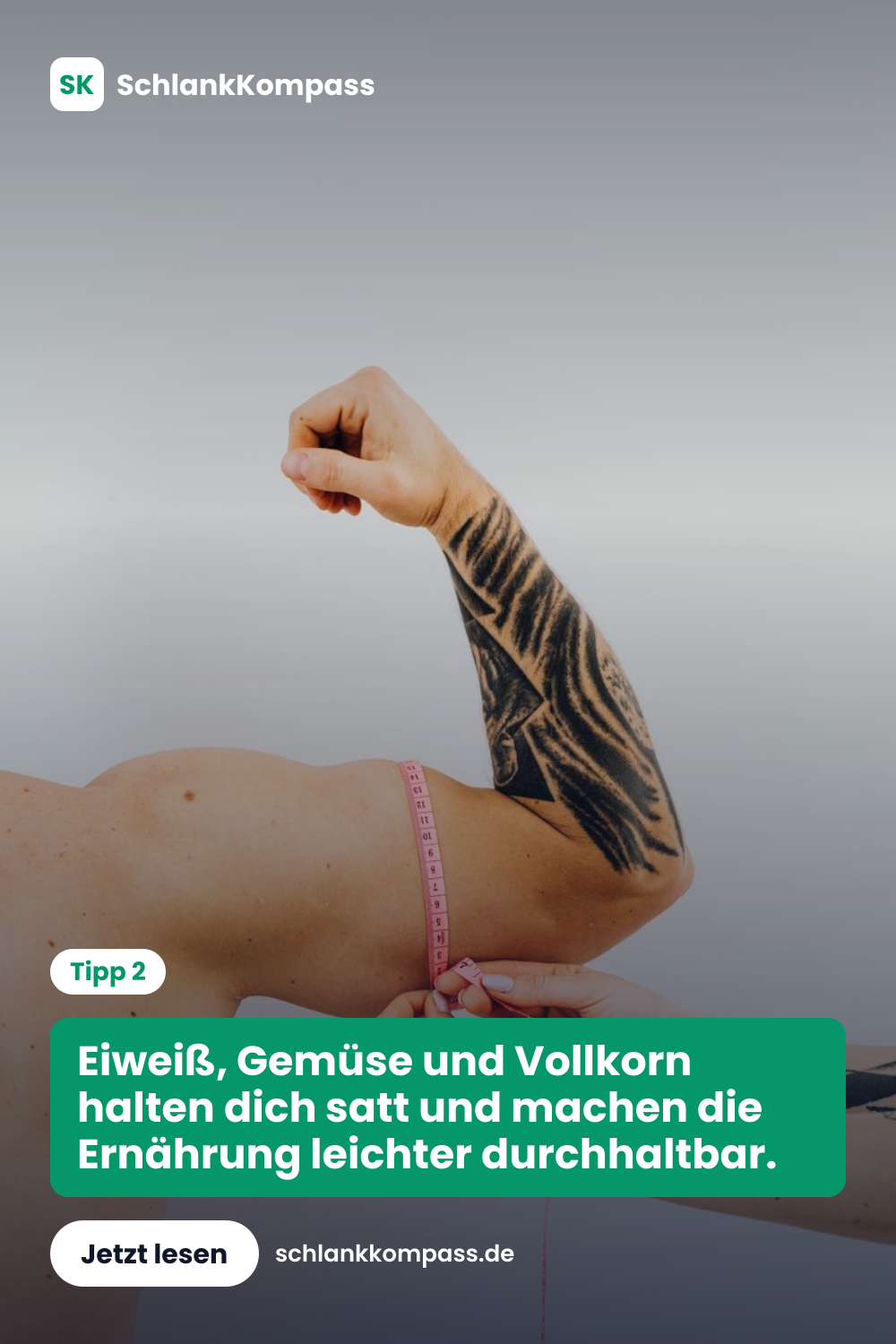 Eiweiß, Gemüse und Vollkorn halten dich satt und machen die Ernährung leichter durchhaltbar.
