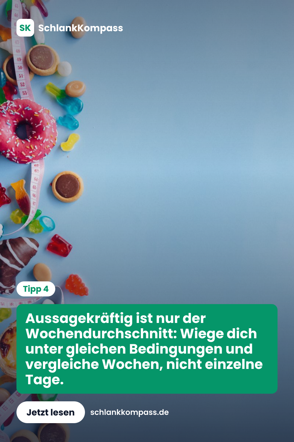 Aussagekräftig ist nur der Wochendurchschnitt: Wiege dich unter gleichen Bedingungen und vergleiche Wochen, nicht einzelne Tage.