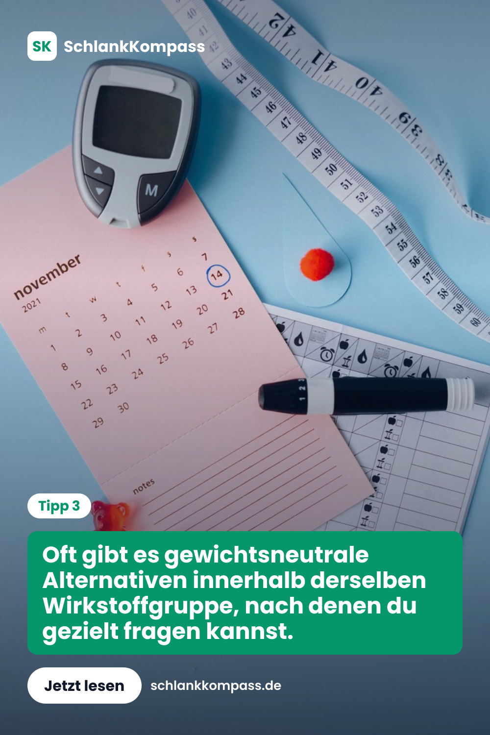 Oft gibt es gewichtsneutrale Alternativen innerhalb derselben Wirkstoffgruppe, nach denen du gezielt fragen kannst.