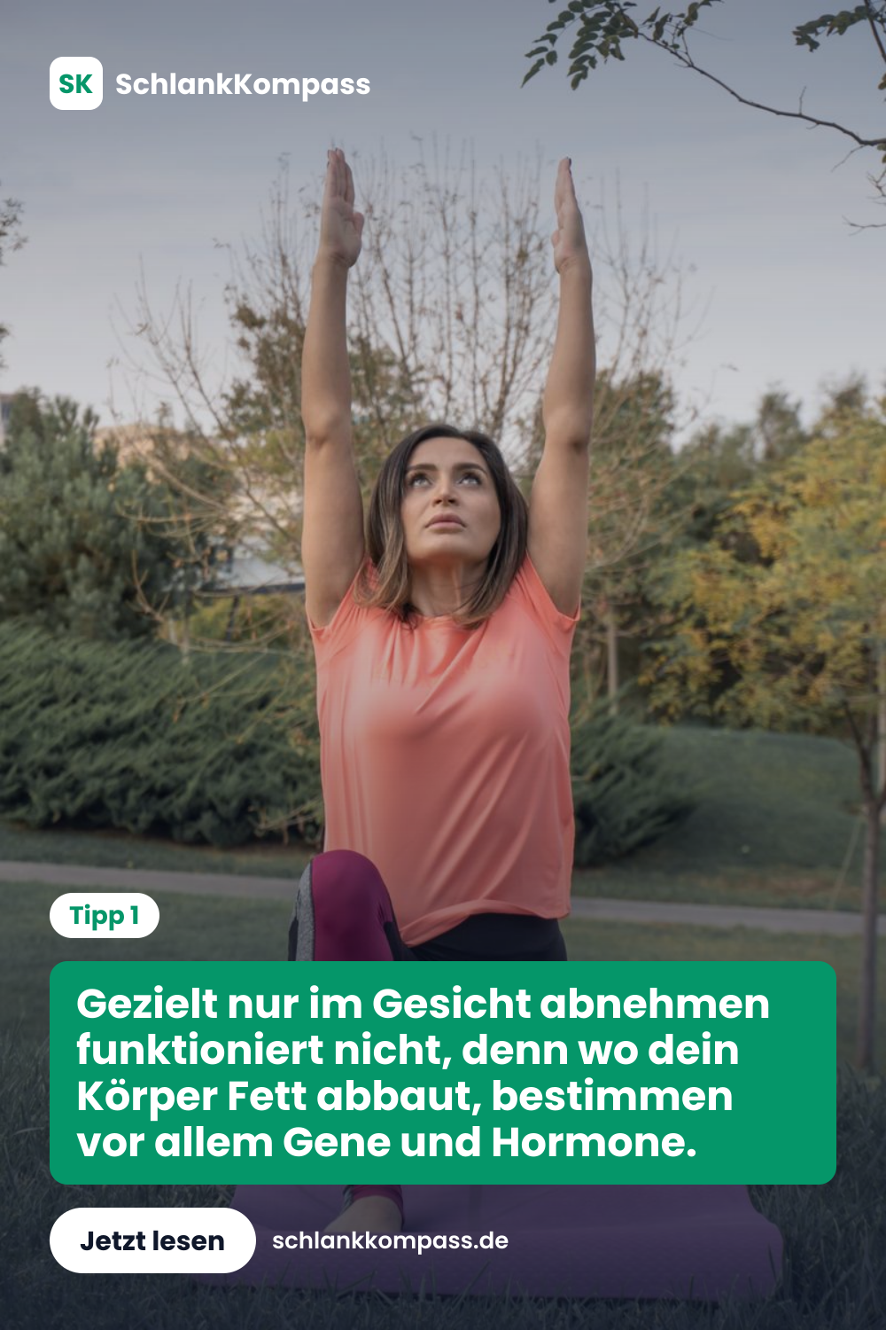 Gezielt nur im Gesicht abnehmen funktioniert nicht, denn wo dein Körper Fett abbaut, bestimmen vor allem Gene und Hormone.
