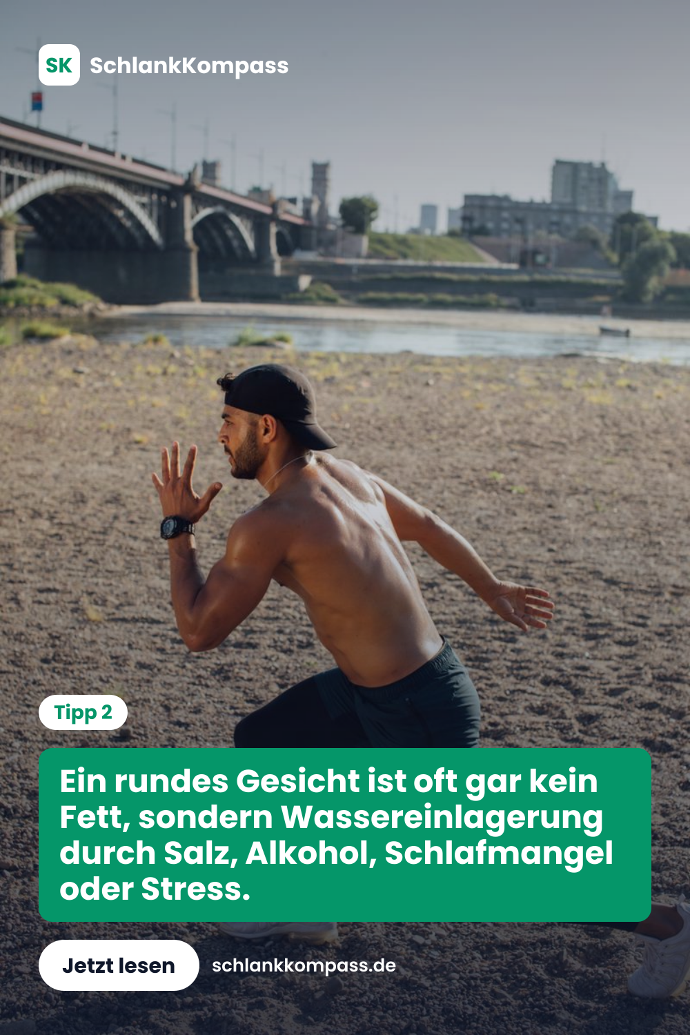 Ein rundes Gesicht ist oft gar kein Fett, sondern Wassereinlagerung durch Salz, Alkohol, Schlafmangel oder Stress.