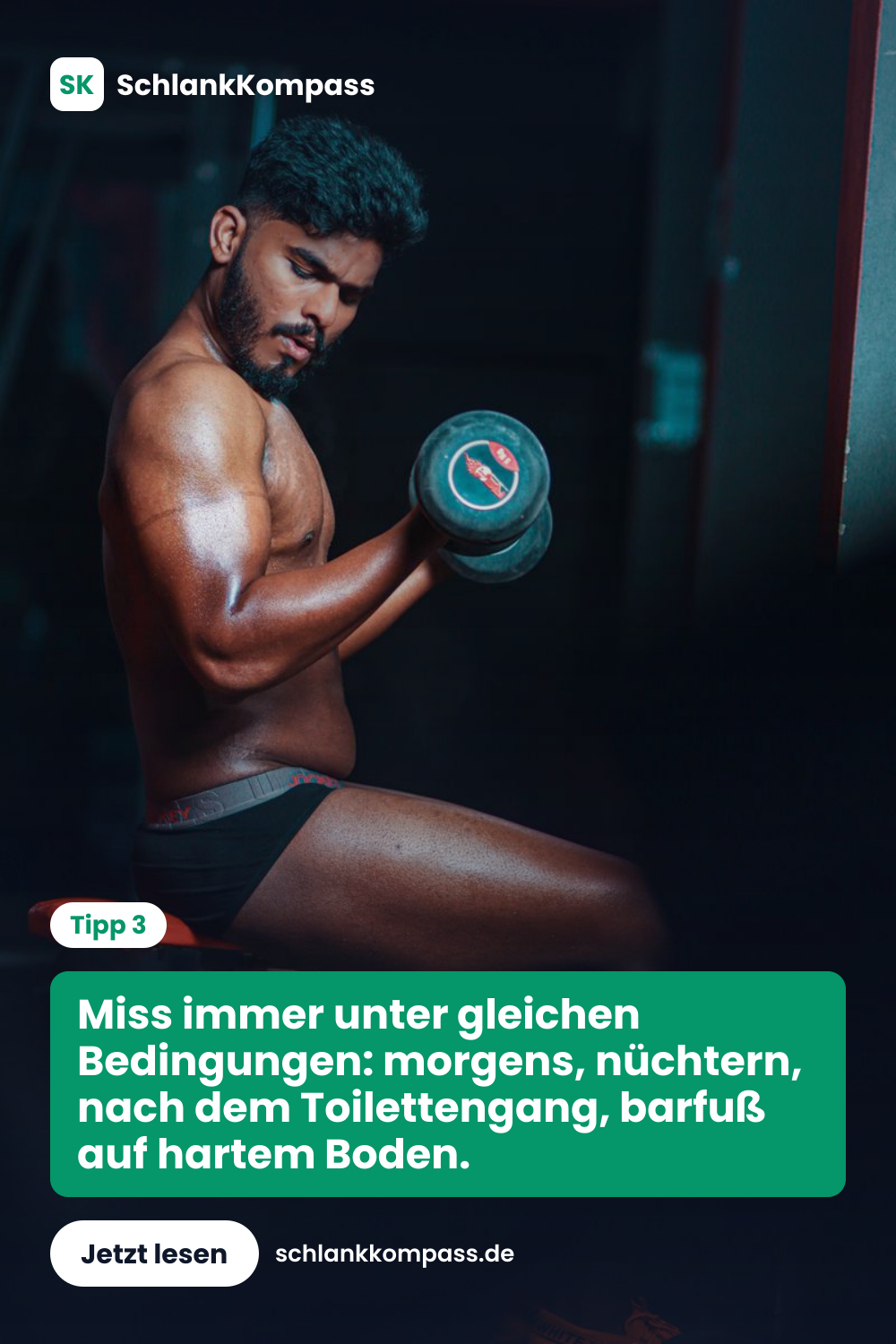 Miss immer unter gleichen Bedingungen: morgens, nüchtern, nach dem Toilettengang, barfuß auf hartem Boden.