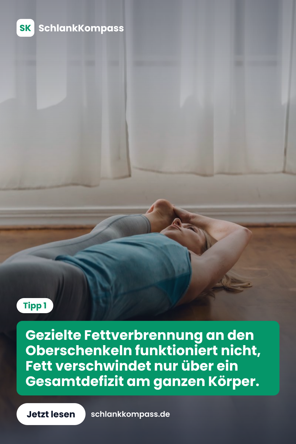 Gezielte Fettverbrennung an den Oberschenkeln funktioniert nicht, Fett verschwindet nur über ein Gesamtdefizit am ganzen Körper.