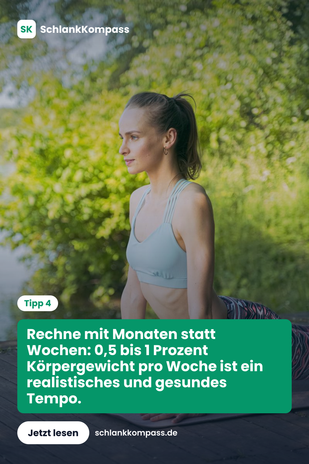 Rechne mit Monaten statt Wochen: 0,5 bis 1 Prozent Körpergewicht pro Woche ist ein realistisches und gesundes Tempo.