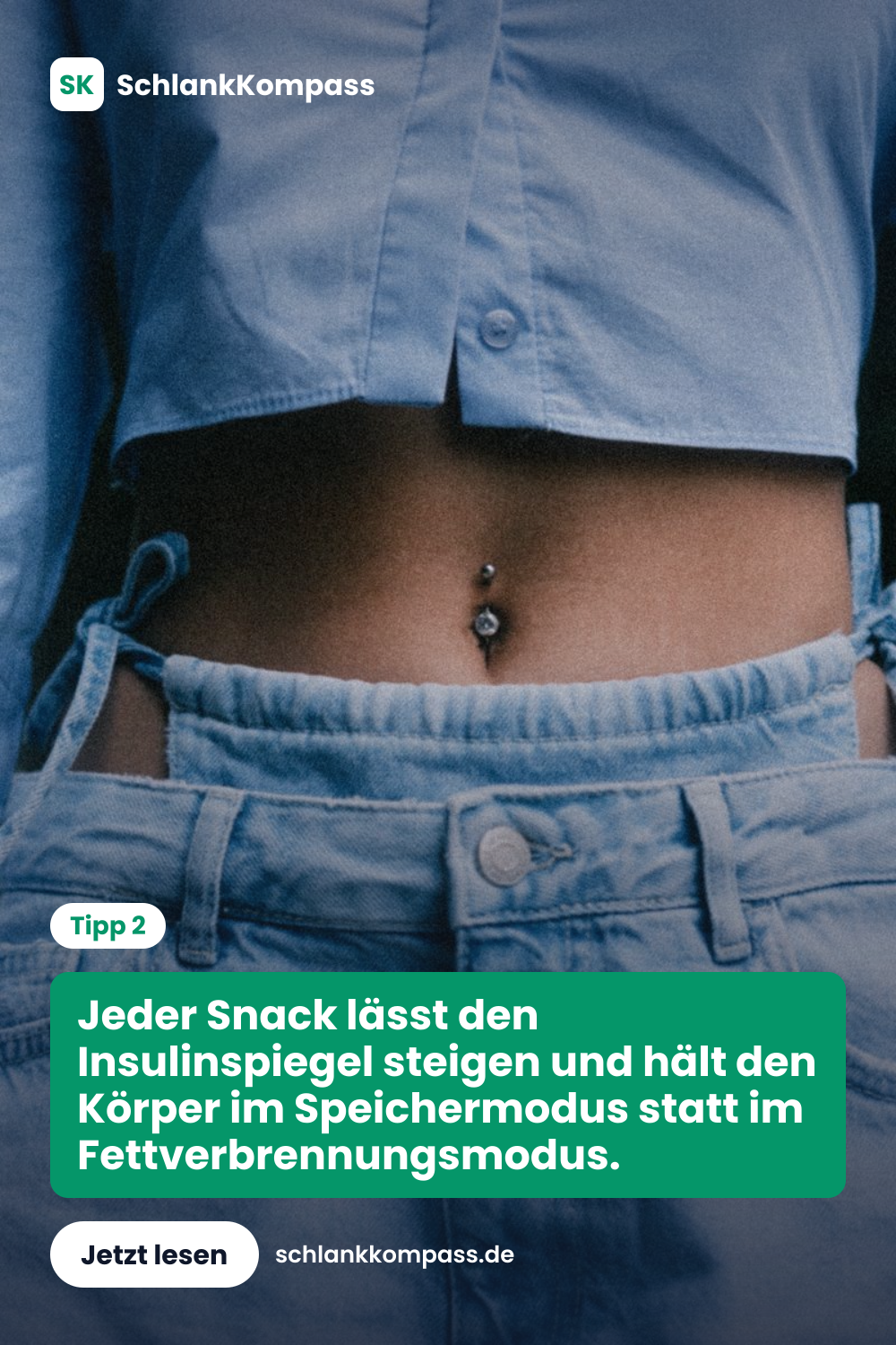 Jeder Snack lässt den Insulinspiegel steigen und hält den Körper im Speichermodus statt im Fettverbrennungsmodus.