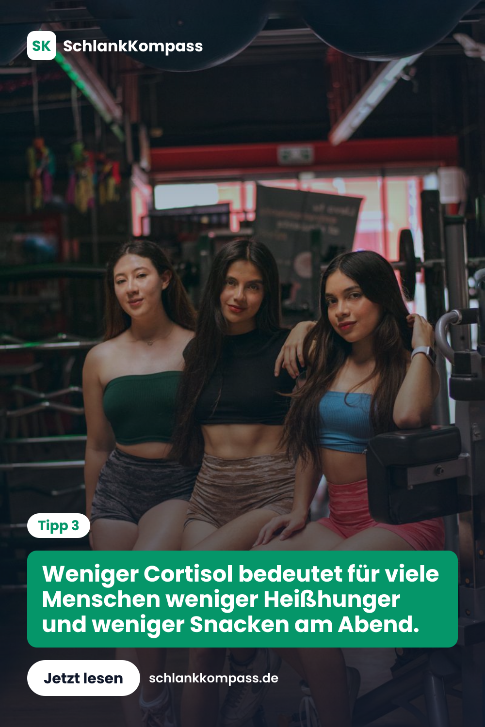 Weniger Cortisol bedeutet für viele Menschen weniger Heißhunger und weniger Snacken am Abend.