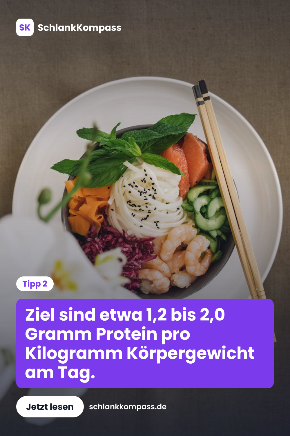 Ziel sind etwa 1,2 bis 2,0 Gramm Protein pro Kilogramm Körpergewicht am Tag.