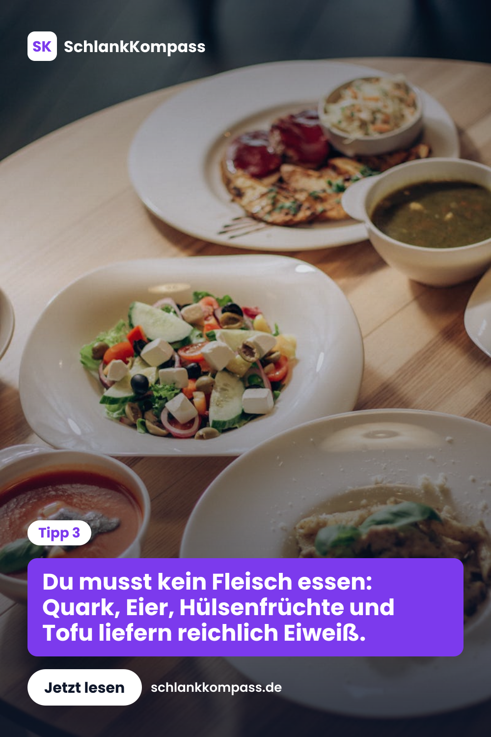 Du musst kein Fleisch essen: Quark, Eier, Hülsenfrüchte und Tofu liefern reichlich Eiweiß.