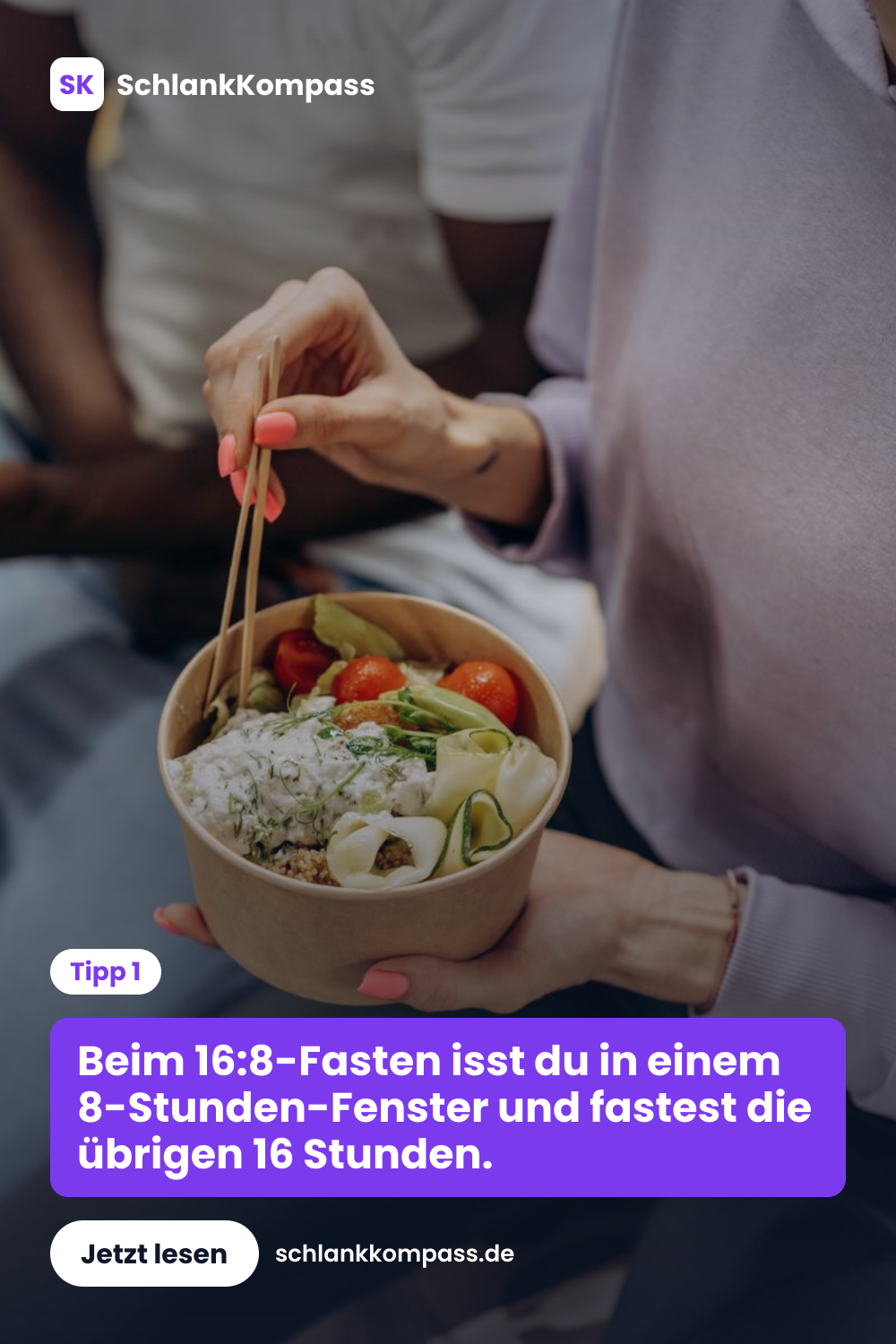 Beim 16:8-Fasten isst du in einem 8-Stunden-Fenster und fastest die übrigen 16 Stunden.