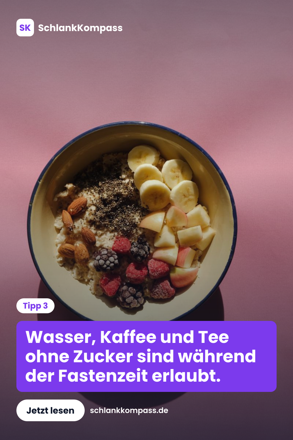 Wasser, Kaffee und Tee ohne Zucker sind während der Fastenzeit erlaubt.