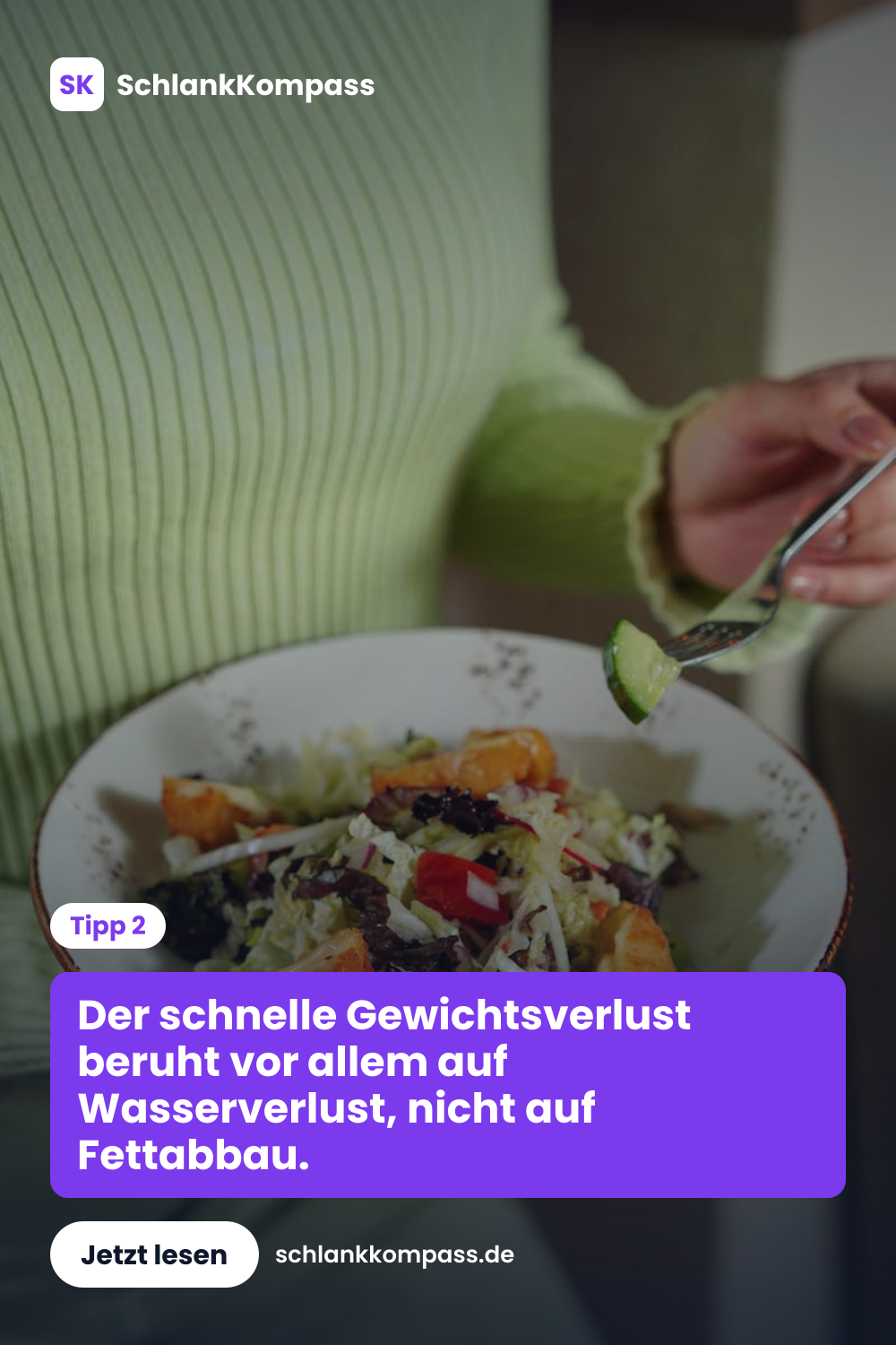 Der schnelle Gewichtsverlust beruht vor allem auf Wasserverlust, nicht auf Fettabbau.