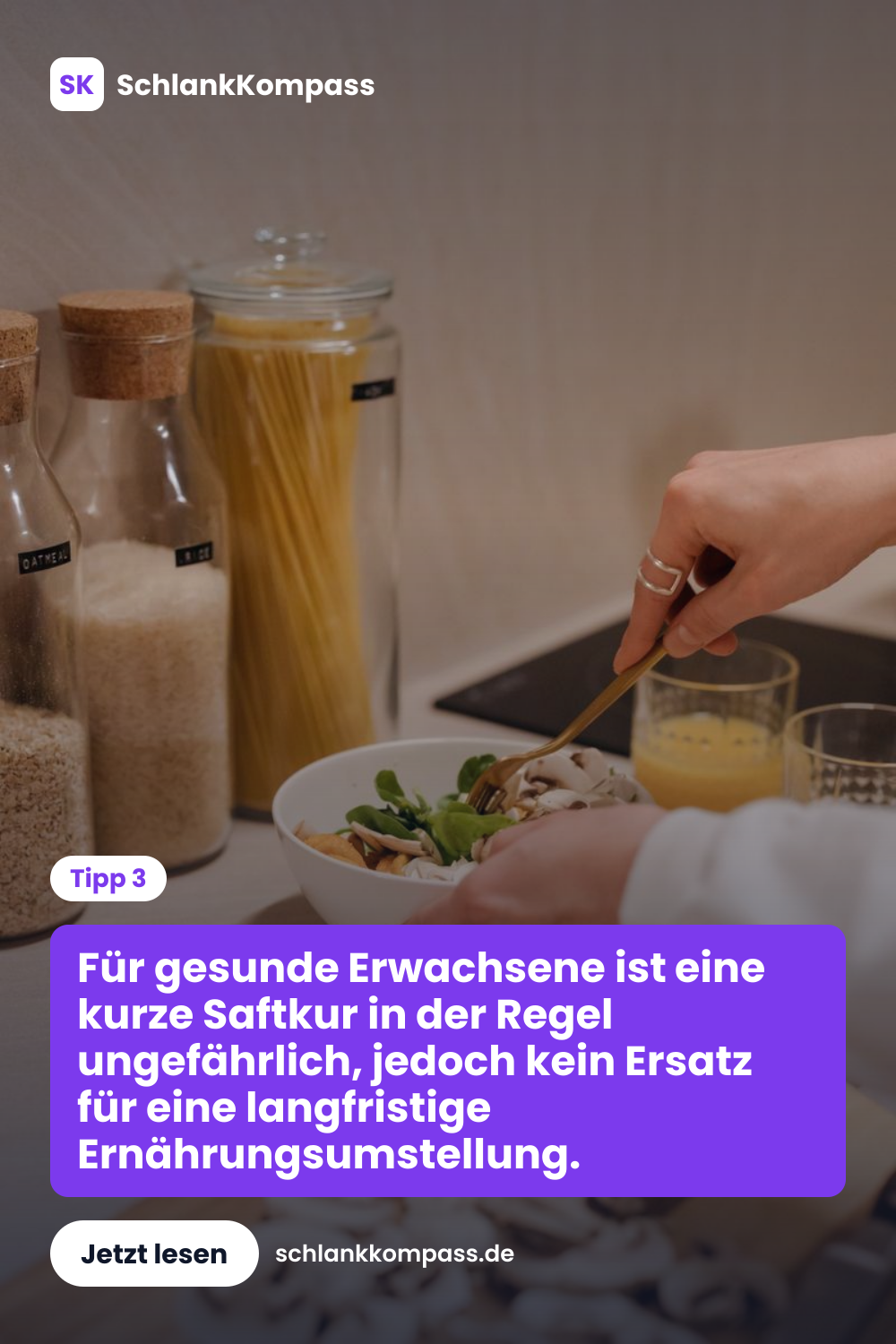 Für gesunde Erwachsene ist eine kurze Saftkur in der Regel ungefährlich, jedoch kein Ersatz für eine langfristige Ernährungsumstellung.
