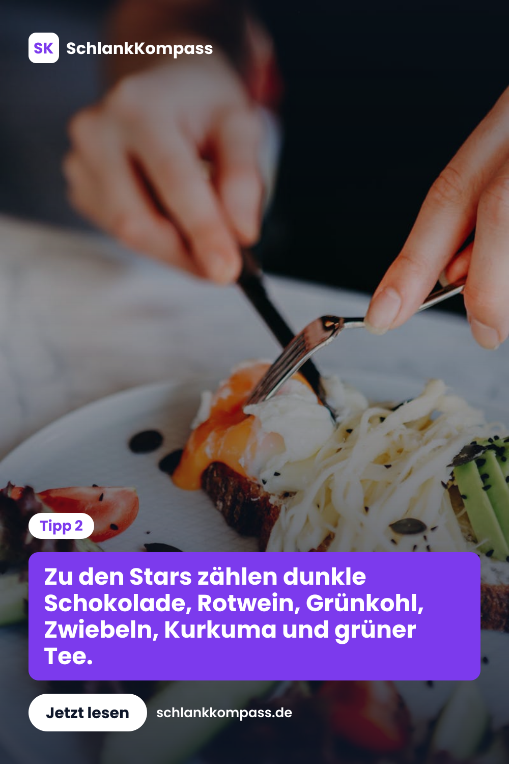 Zu den Stars zählen dunkle Schokolade, Rotwein, Grünkohl, Zwiebeln, Kurkuma und grüner Tee.