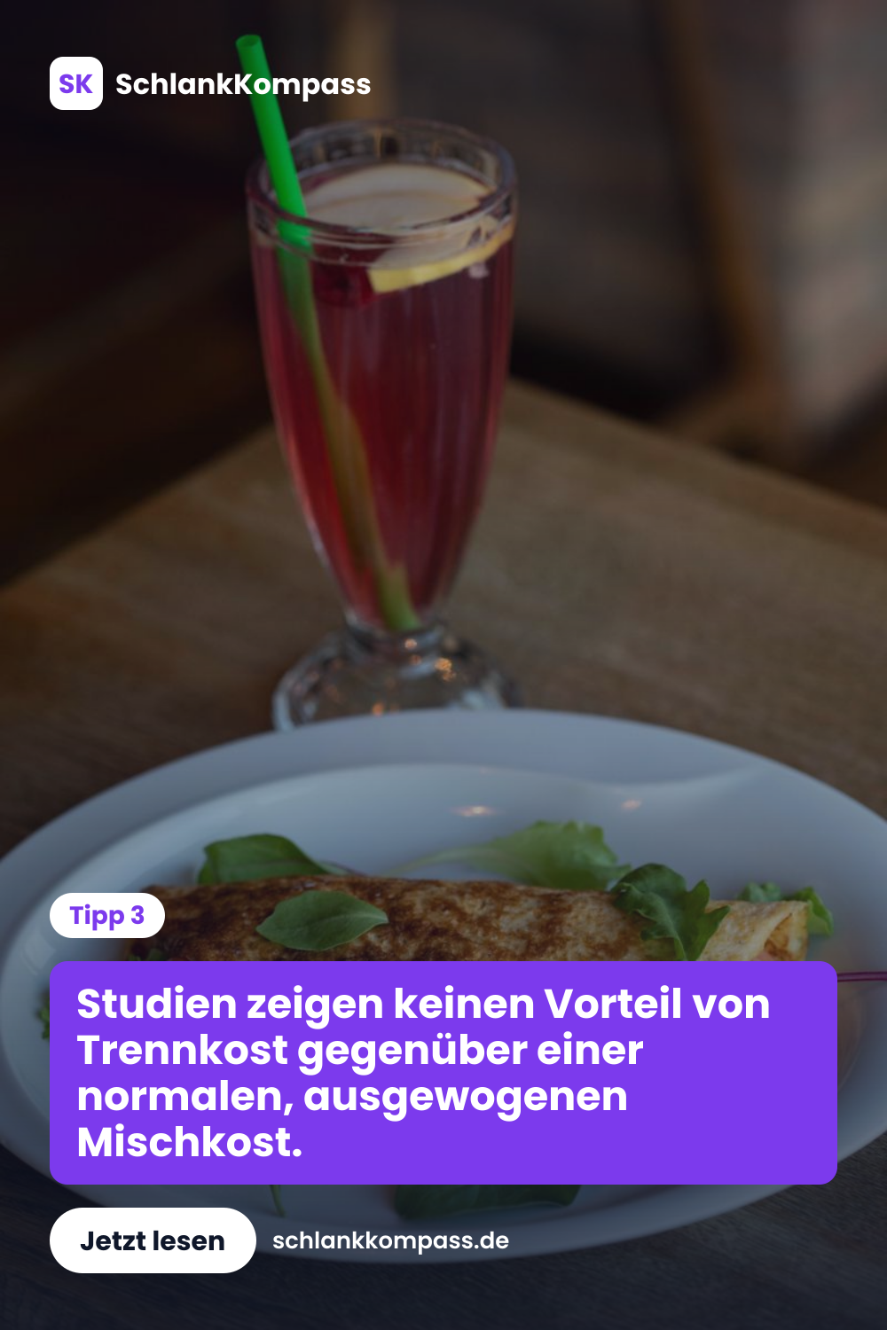 Studien zeigen keinen Vorteil von Trennkost gegenüber einer normalen, ausgewogenen Mischkost.