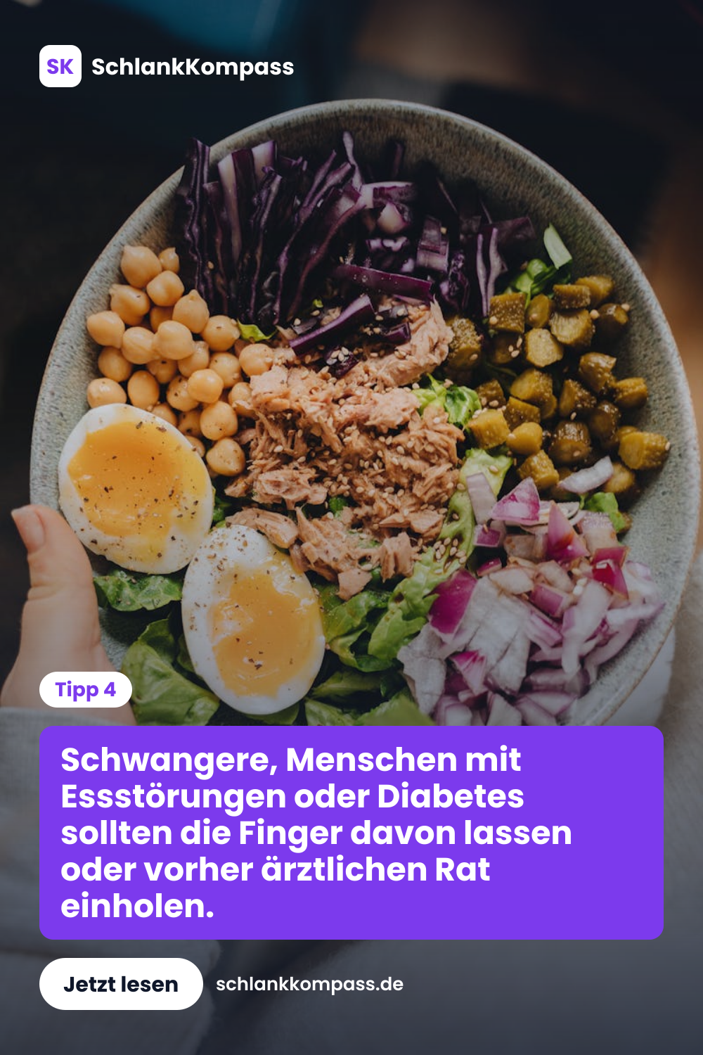 Schwangere, Menschen mit Essstörungen oder Diabetes sollten die Finger davon lassen oder vorher ärztlichen Rat einholen.