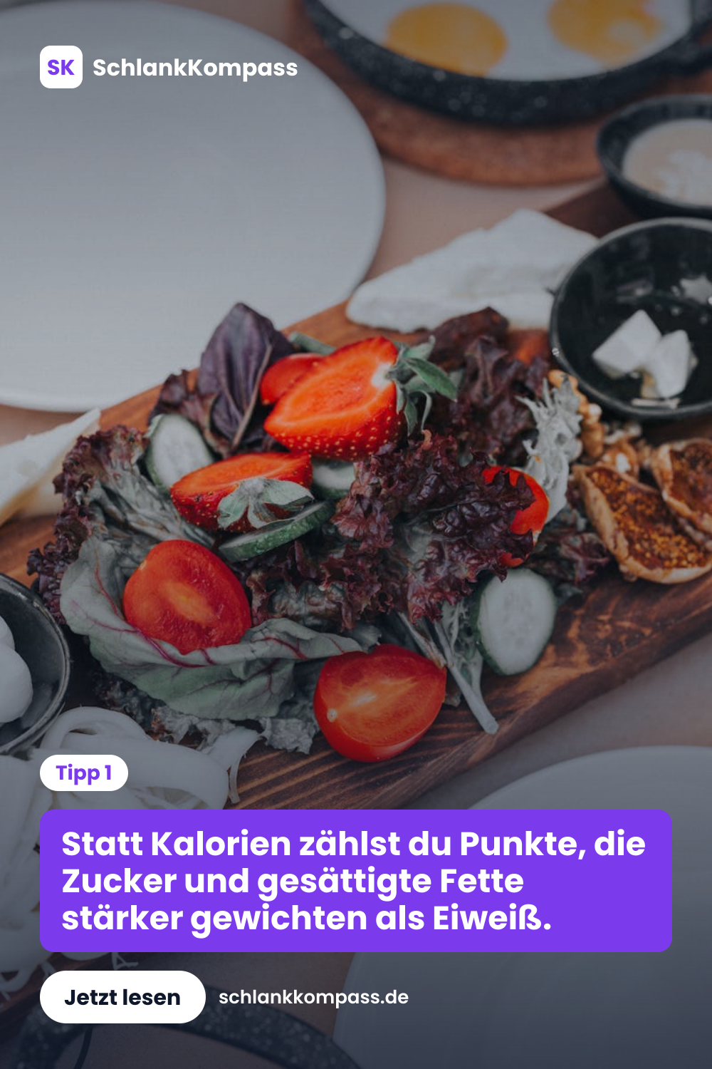 Statt Kalorien zählst du Punkte, die Zucker und gesättigte Fette stärker gewichten als Eiweiß.