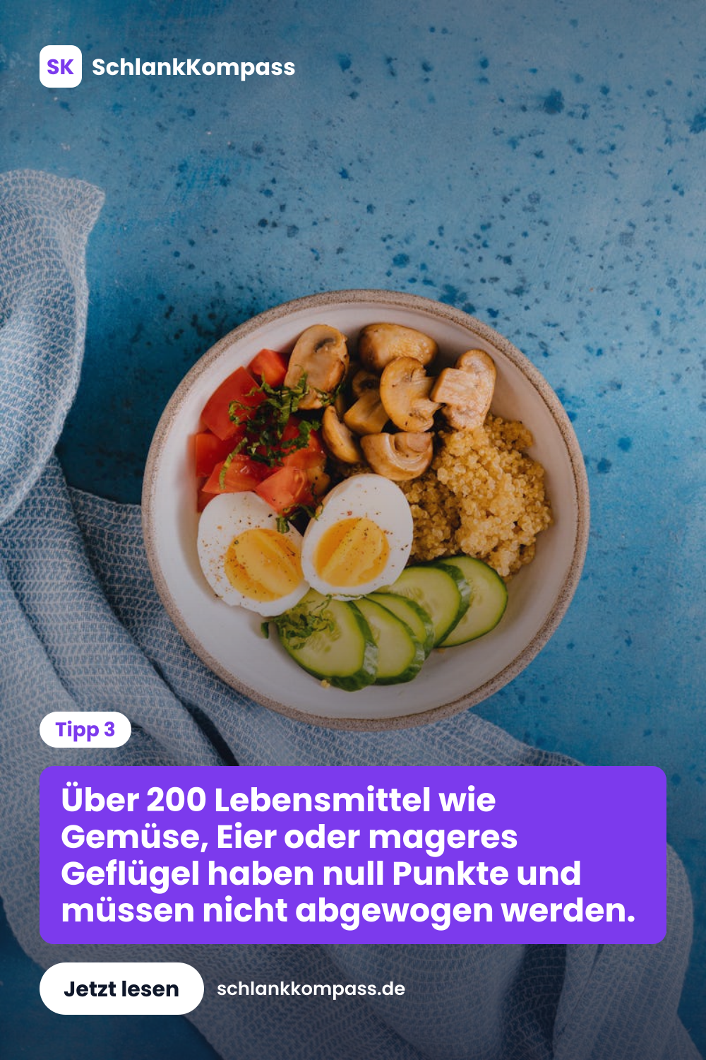 Über 200 Lebensmittel wie Gemüse, Eier oder mageres Geflügel haben null Punkte und müssen nicht abgewogen werden.