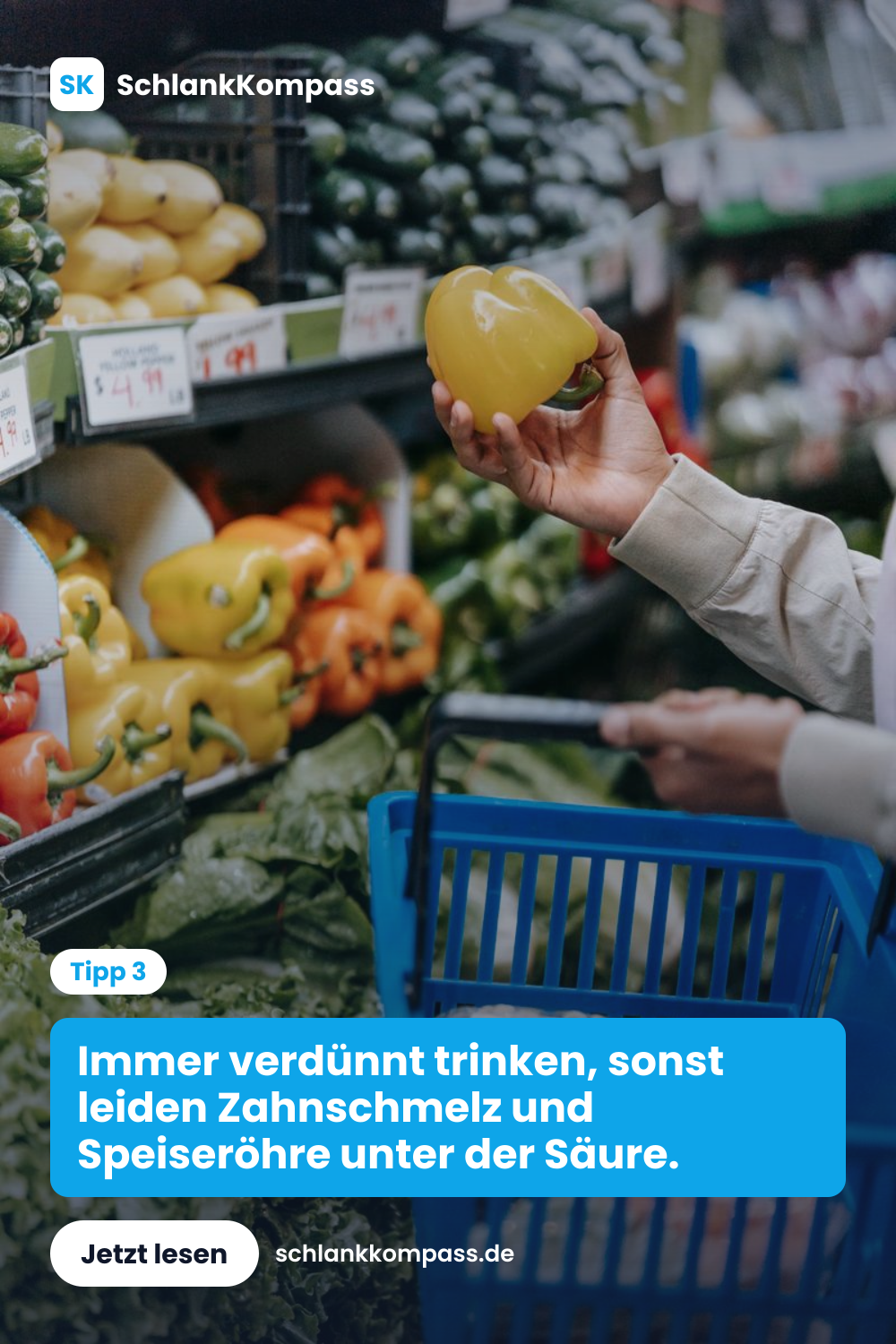 Immer verdünnt trinken, sonst leiden Zahnschmelz und Speiseröhre unter der Säure.