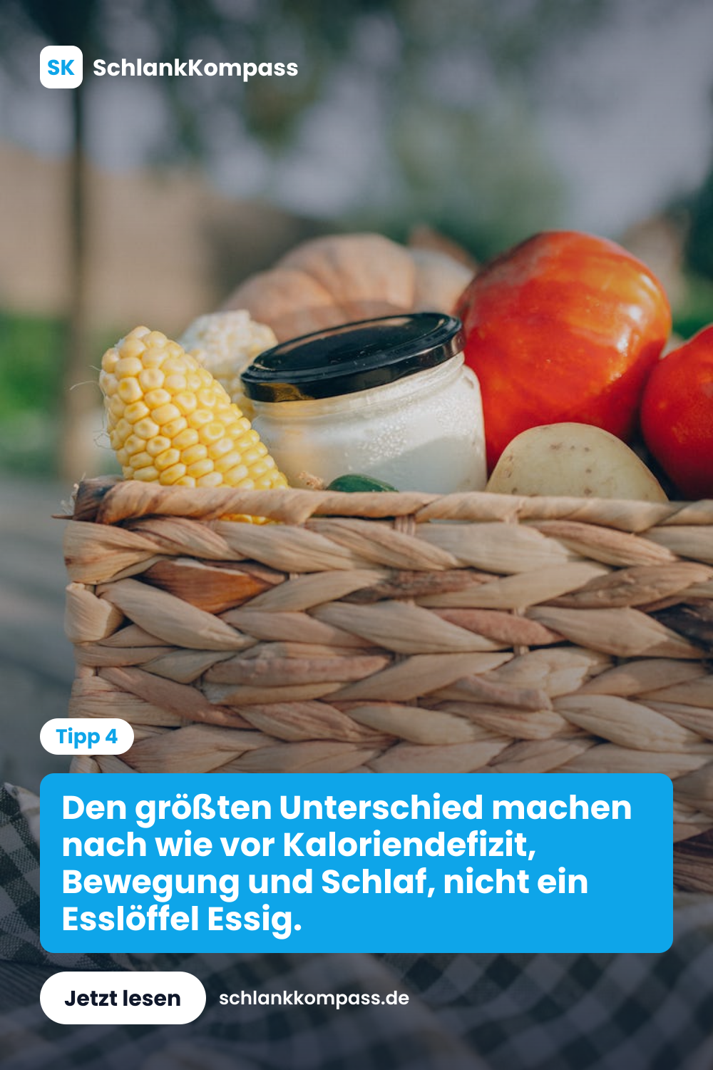 Den größten Unterschied machen nach wie vor Kaloriendefizit, Bewegung und Schlaf, nicht ein Esslöffel Essig.