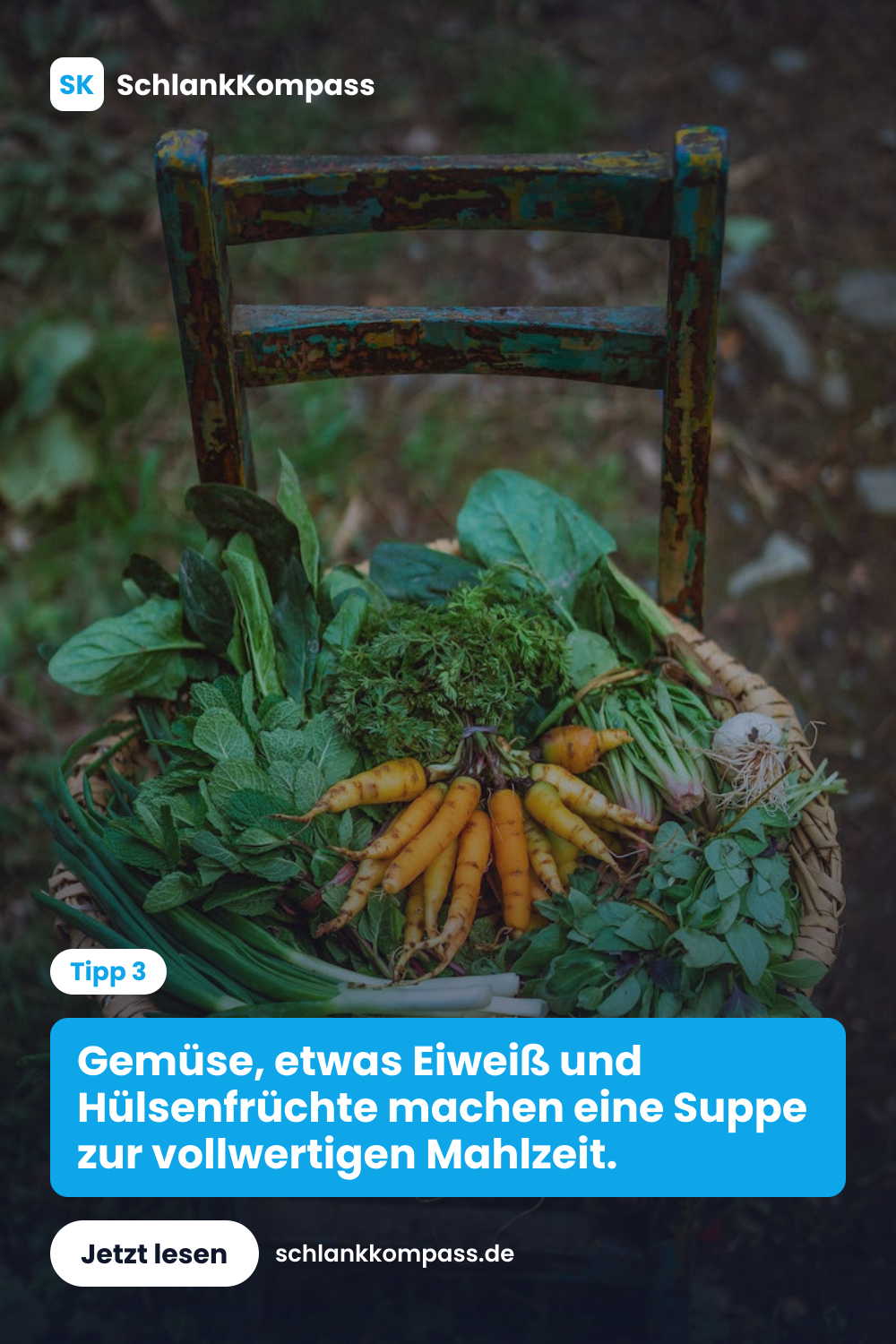 Gemüse, etwas Eiweiß und Hülsenfrüchte machen eine Suppe zur vollwertigen Mahlzeit.
