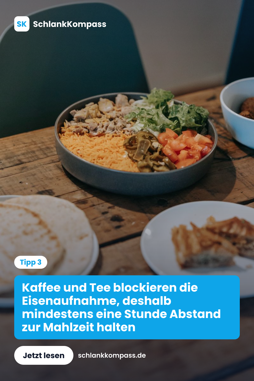 Kaffee und Tee blockieren die Eisenaufnahme, deshalb mindestens eine Stunde Abstand zur Mahlzeit halten