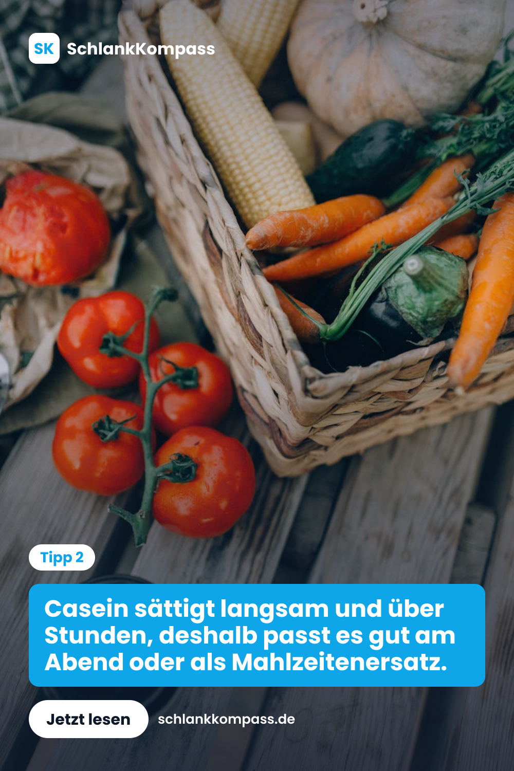 Casein sättigt langsam und über Stunden, deshalb passt es gut am Abend oder als Mahlzeitenersatz.