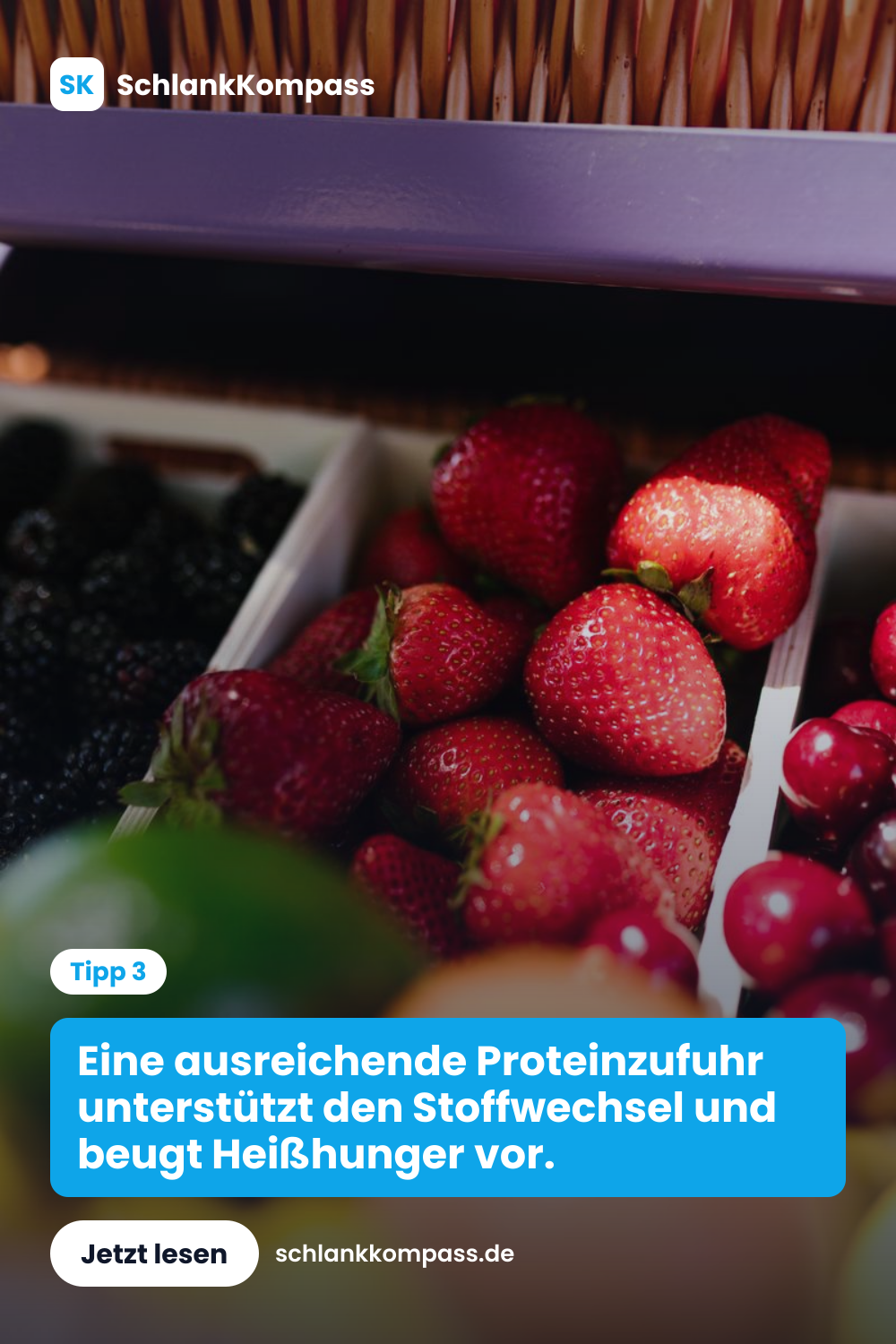 Eine ausreichende Proteinzufuhr unterstützt den Stoffwechsel und beugt Heißhunger vor.