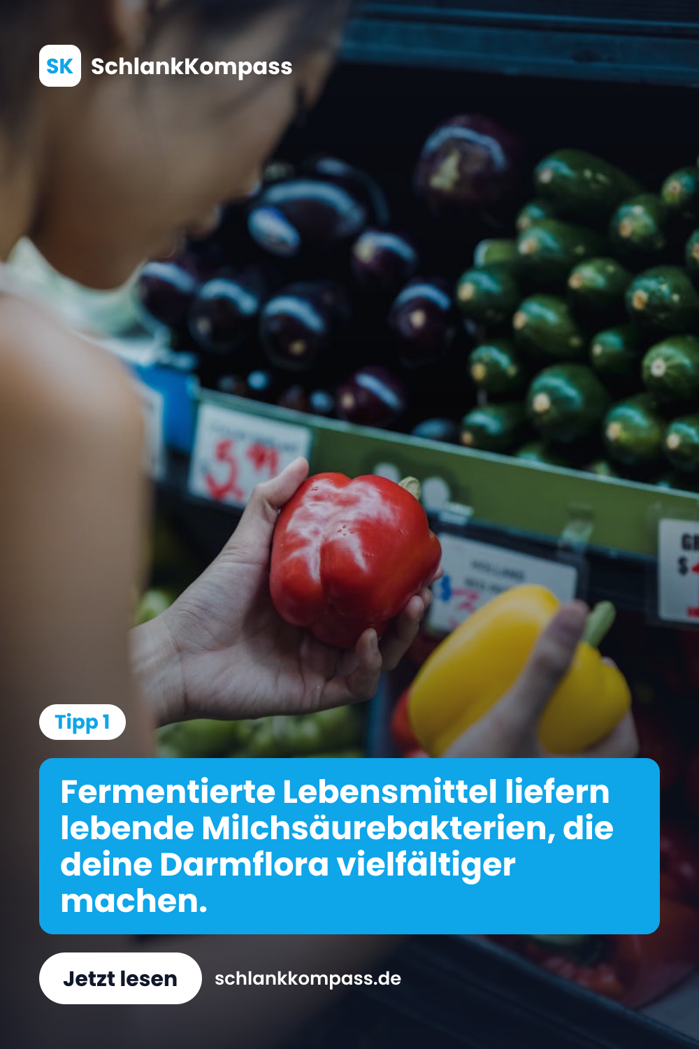 Fermentierte Lebensmittel liefern lebende Milchsäurebakterien, die deine Darmflora vielfältiger machen.