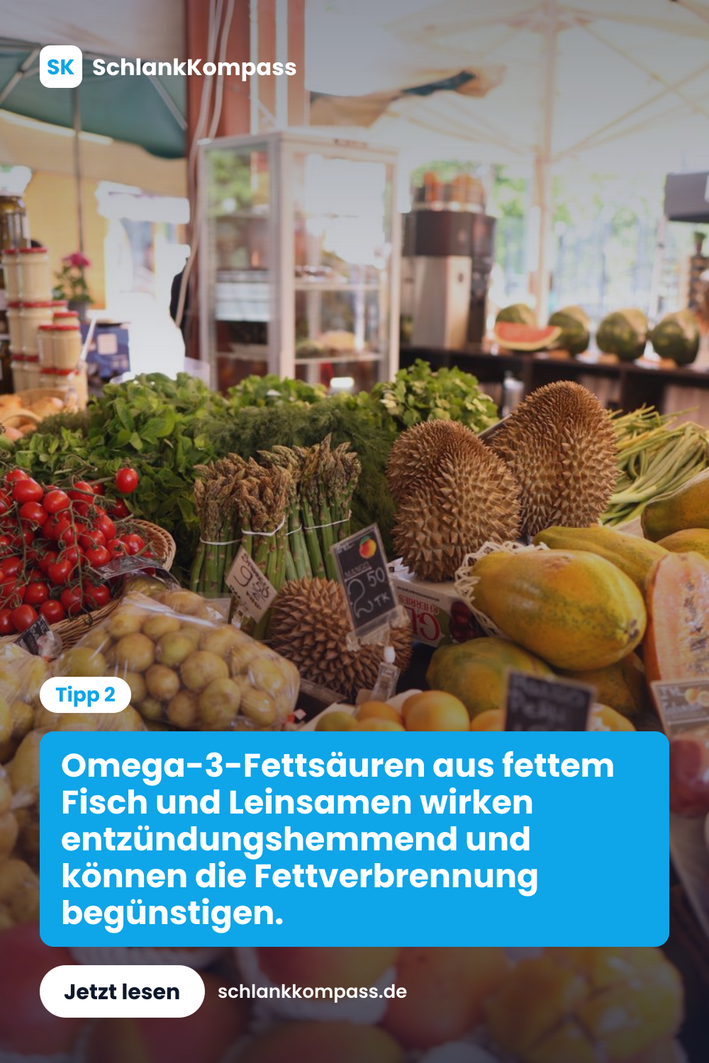 Omega-3-Fettsäuren aus fettem Fisch und Leinsamen wirken entzündungshemmend und können die Fettverbrennung begünstigen.