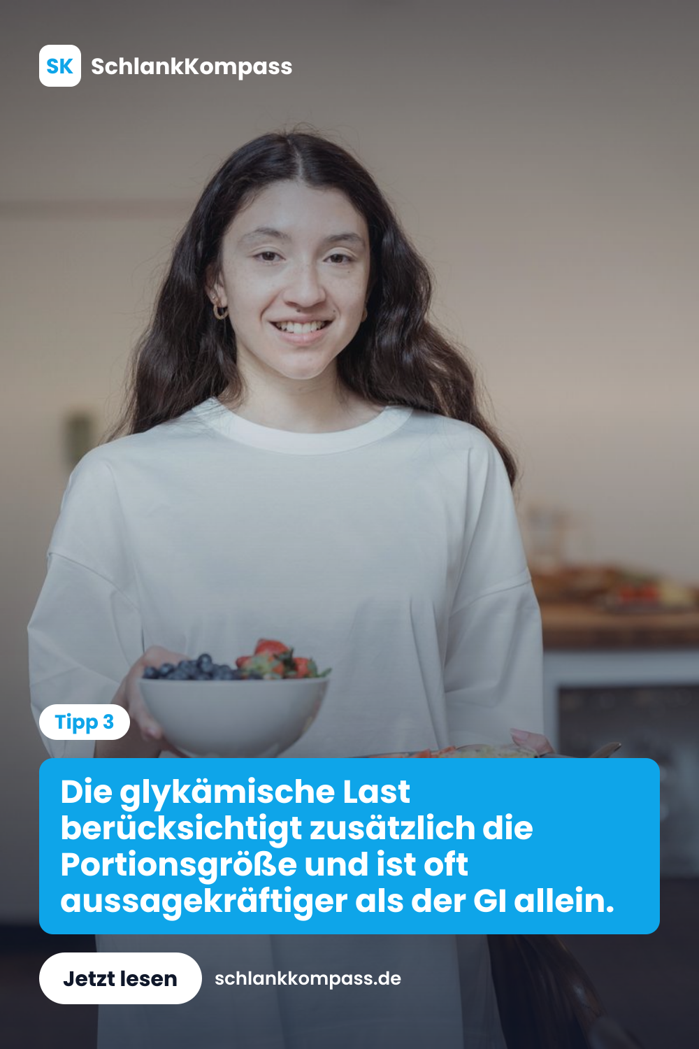 Die glykämische Last berücksichtigt zusätzlich die Portionsgröße und ist oft aussagekräftiger als der GI allein.