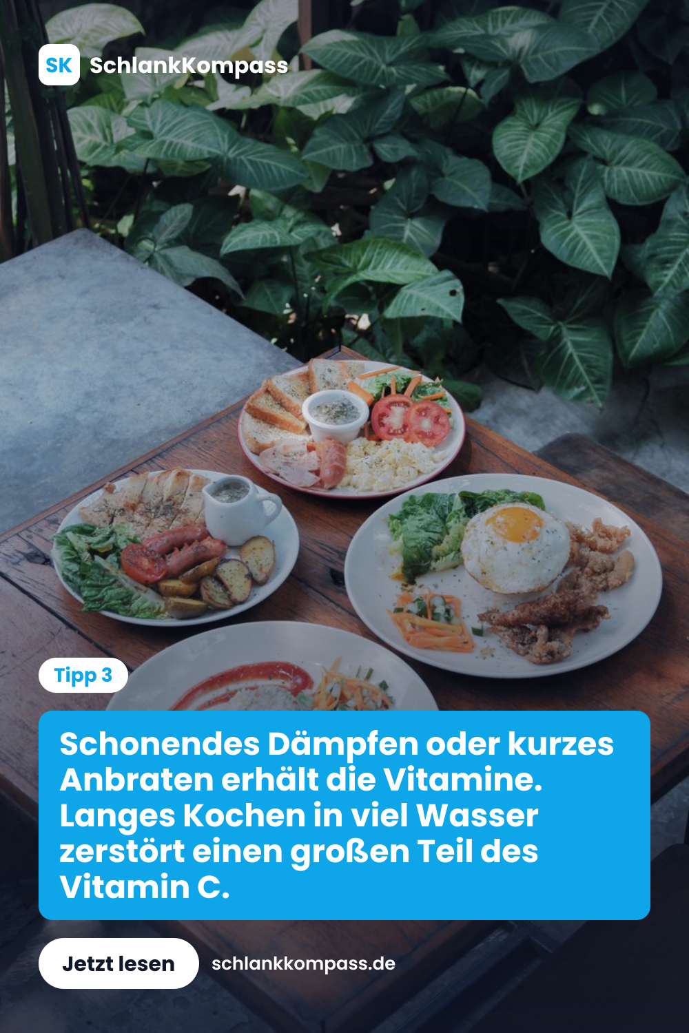 Schonendes Dämpfen oder kurzes Anbraten erhält die Vitamine. Langes Kochen in viel Wasser zerstört einen großen Teil des Vitamin C.