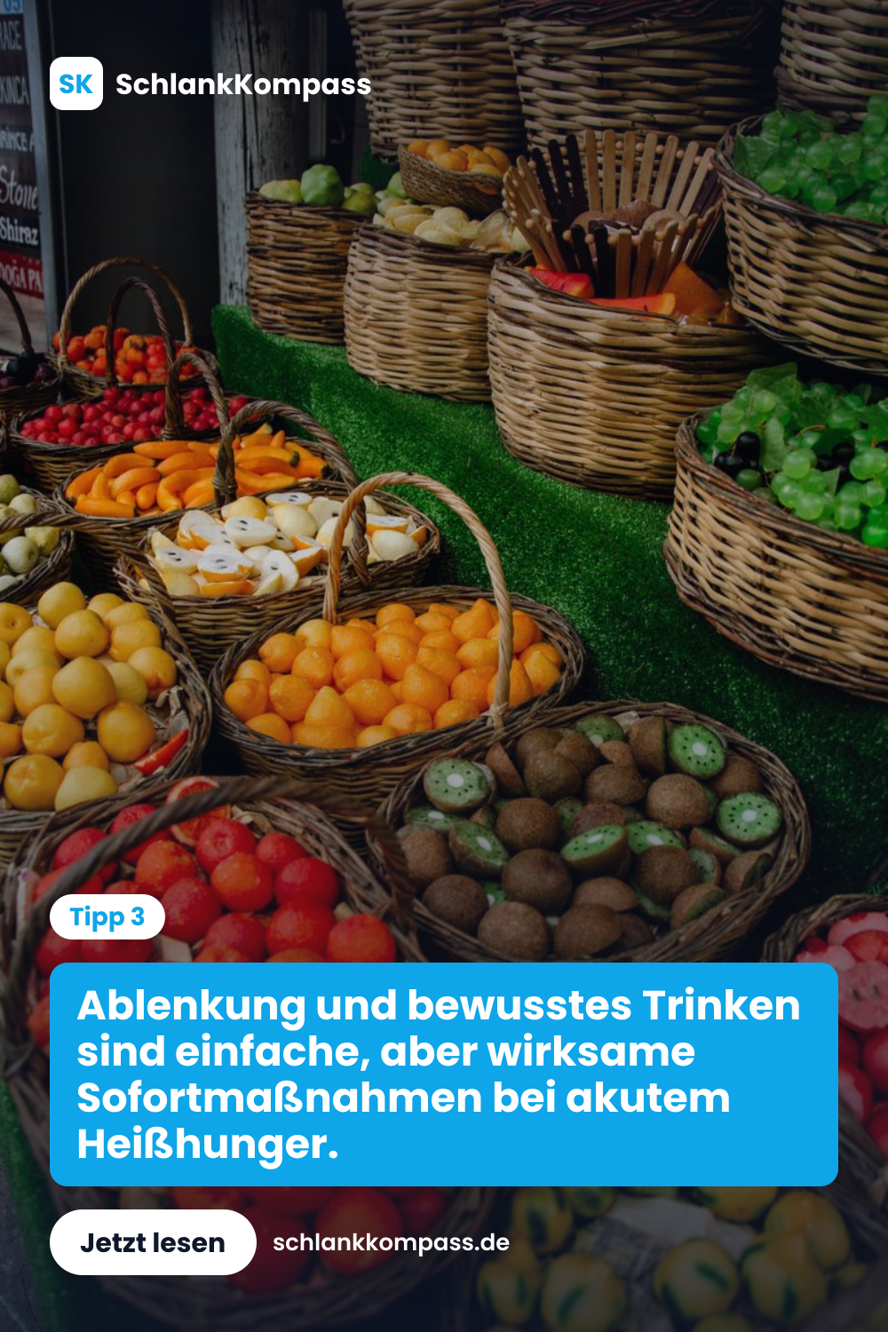 Ablenkung und bewusstes Trinken sind einfache, aber wirksame Sofortmaßnahmen bei akutem Heißhunger.