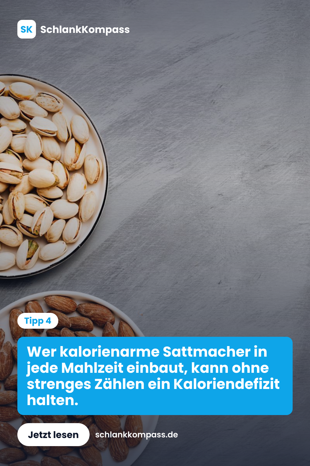Wer kalorienarme Sattmacher in jede Mahlzeit einbaut, kann ohne strenges Zählen ein Kaloriendefizit halten.