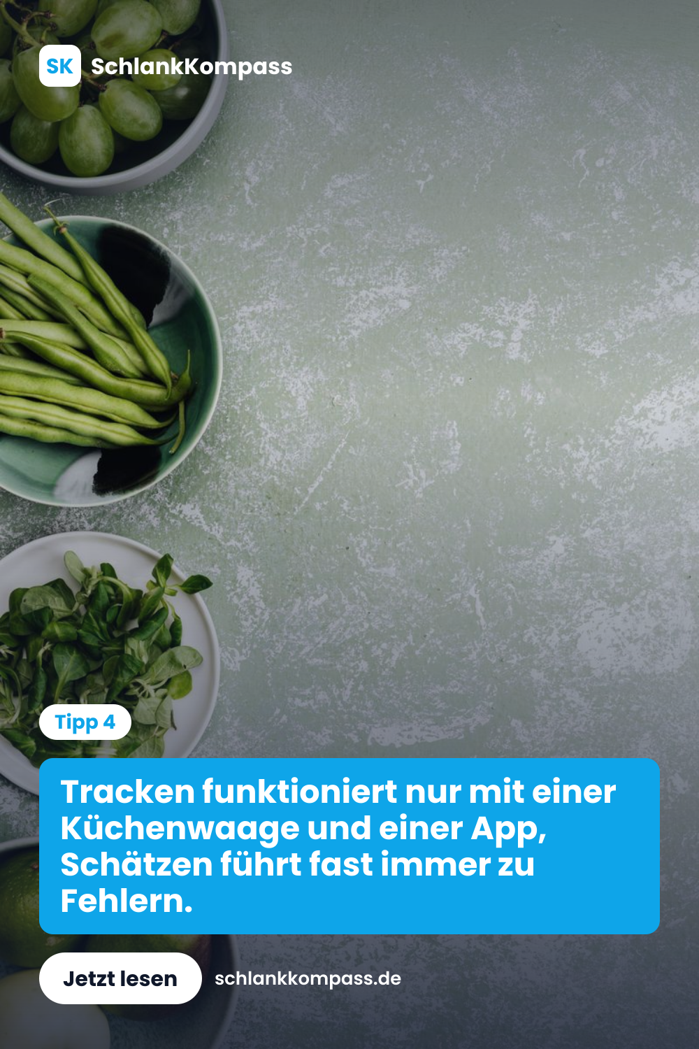 Tracken funktioniert nur mit einer Küchenwaage und einer App, Schätzen führt fast immer zu Fehlern.