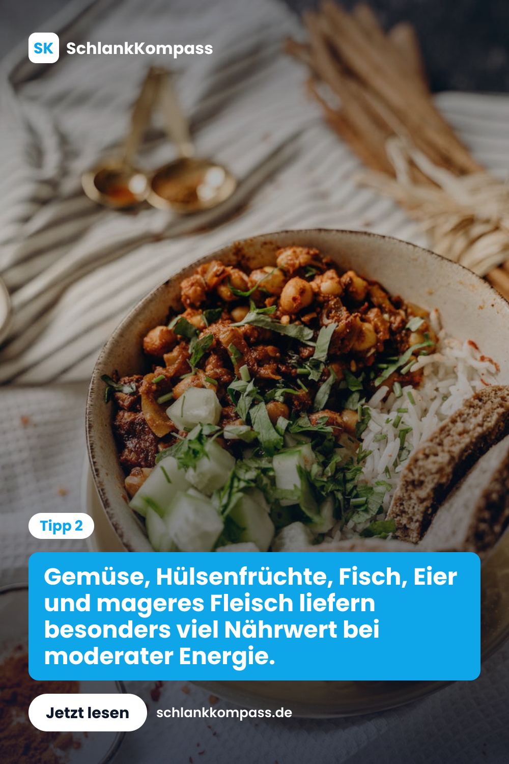 Gemüse, Hülsenfrüchte, Fisch, Eier und mageres Fleisch liefern besonders viel Nährwert bei moderater Energie.