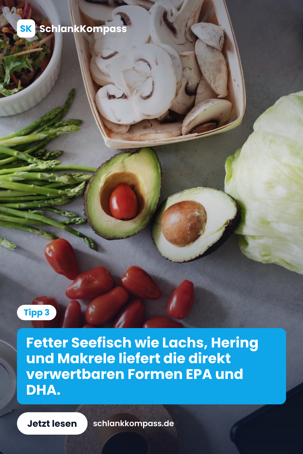 Fetter Seefisch wie Lachs, Hering und Makrele liefert die direkt verwertbaren Formen EPA und DHA.
