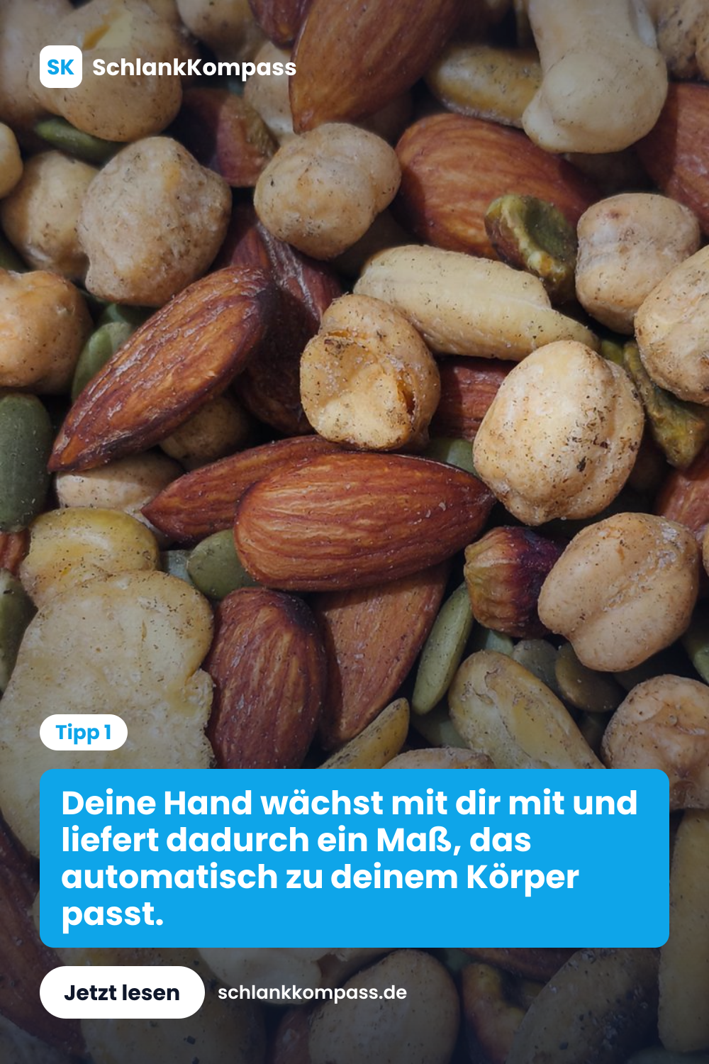 Deine Hand wächst mit dir mit und liefert dadurch ein Maß, das automatisch zu deinem Körper passt.