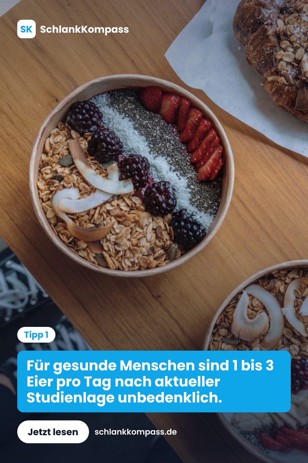 Für gesunde Menschen sind 1 bis 3 Eier pro Tag nach aktueller Studienlage unbedenklich.