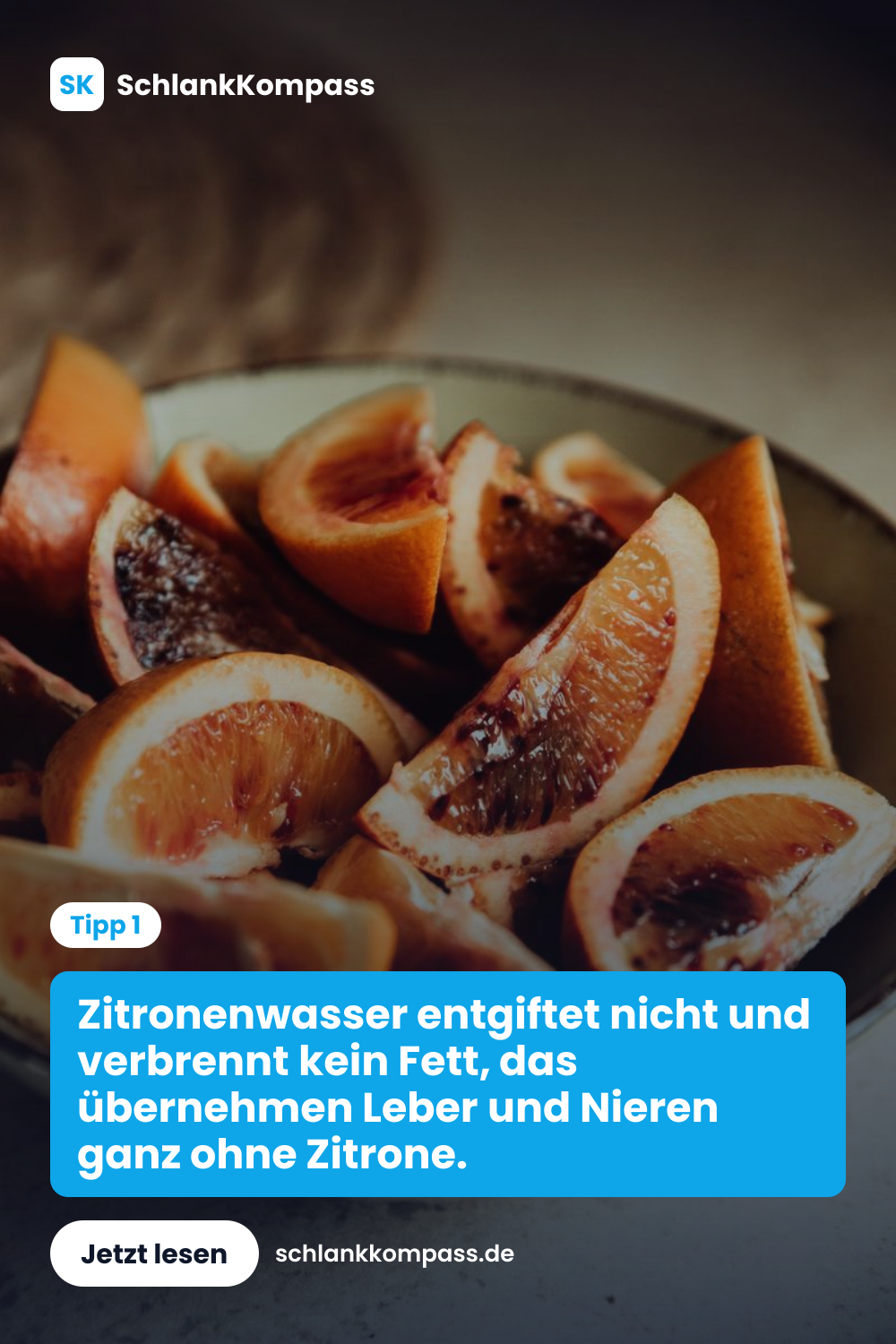 Zitronenwasser entgiftet nicht und verbrennt kein Fett, das übernehmen Leber und Nieren ganz ohne Zitrone.