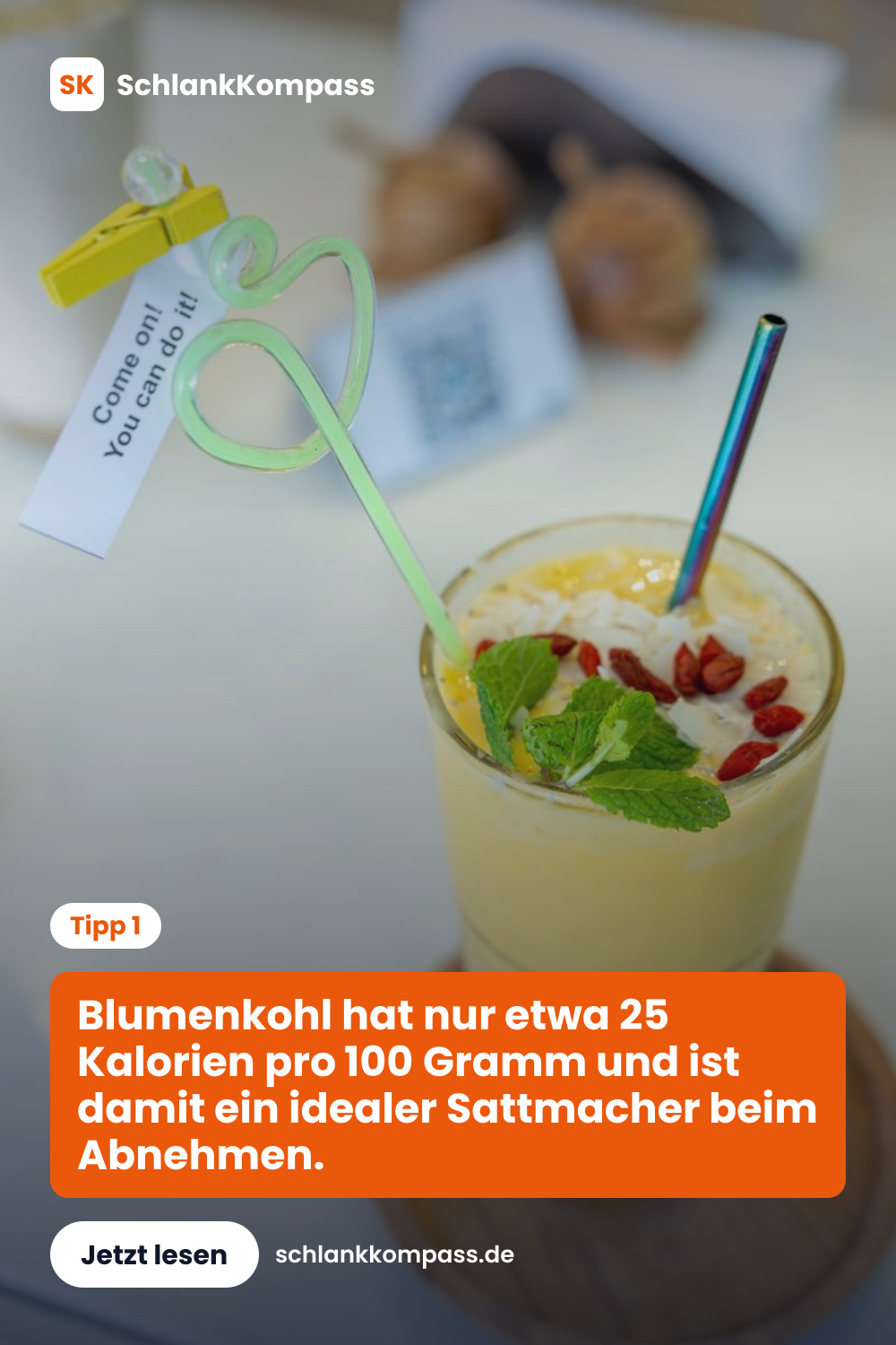 Blumenkohl hat nur etwa 25 Kalorien pro 100 Gramm und ist damit ein idealer Sattmacher beim Abnehmen.