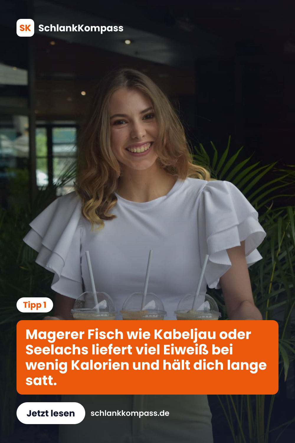 Magerer Fisch wie Kabeljau oder Seelachs liefert viel Eiweiß bei wenig Kalorien und hält dich lange satt.